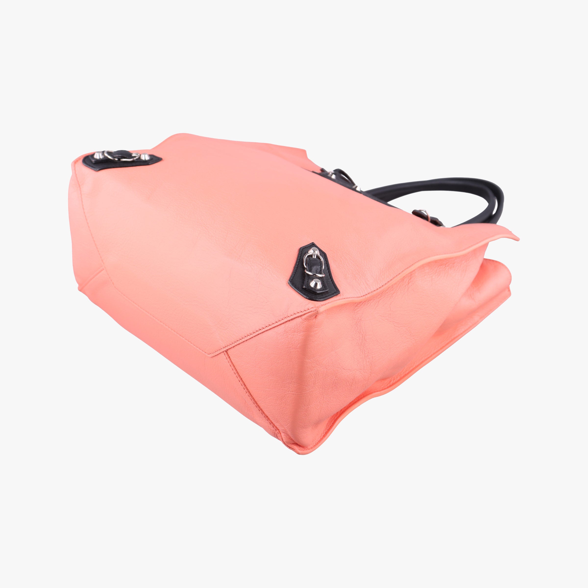 Pre-owned Balenciaga Paper Pink x Black Leather  handbag | stylenewstar