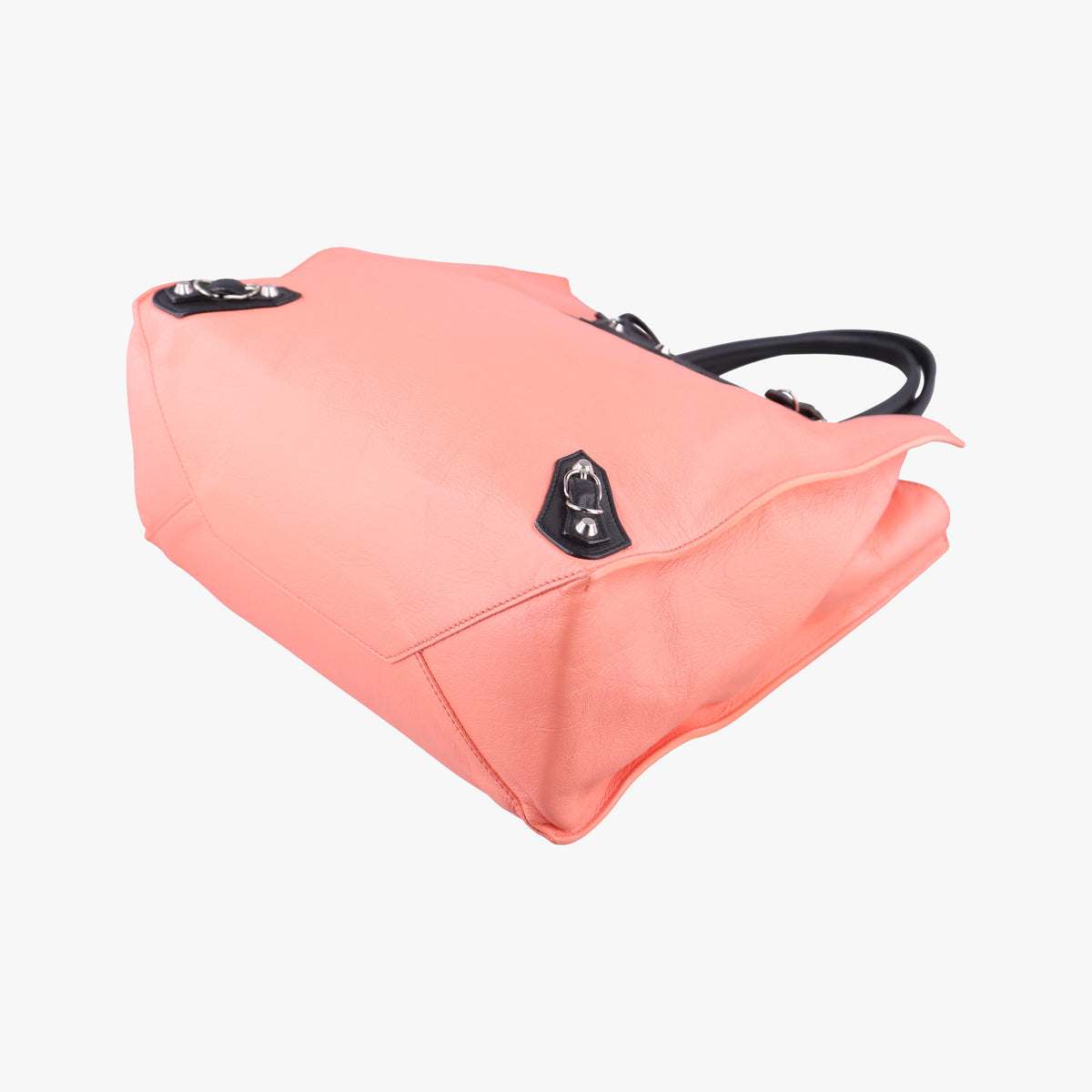 Pre-owned Balenciaga Paper Pink x Black Leather  handbag | stylenewstar