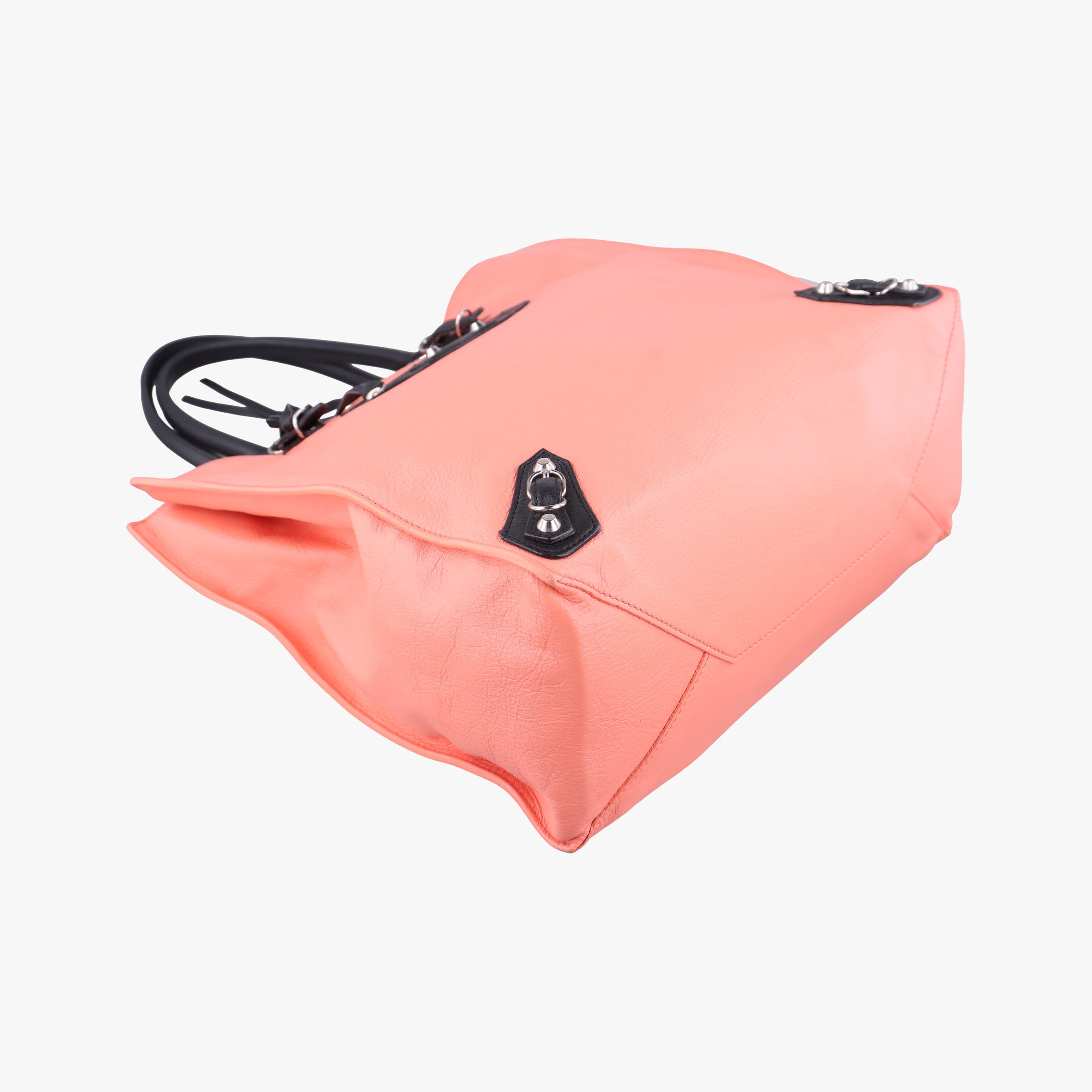 Pre-owned Balenciaga Paper Pink x Black Leather  handbag | stylenewstar