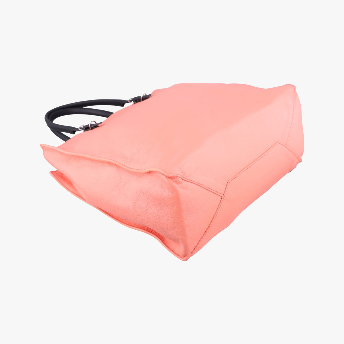 Pre-owned Balenciaga Paper Pink x Black Leather  handbag | stylenewstar