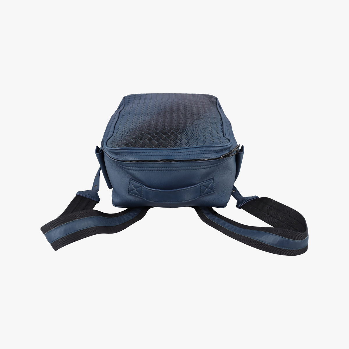 Pre-owned Bottega Veneta Intrecciato Blue lambskin  backpack/rucksack | stylenewstar