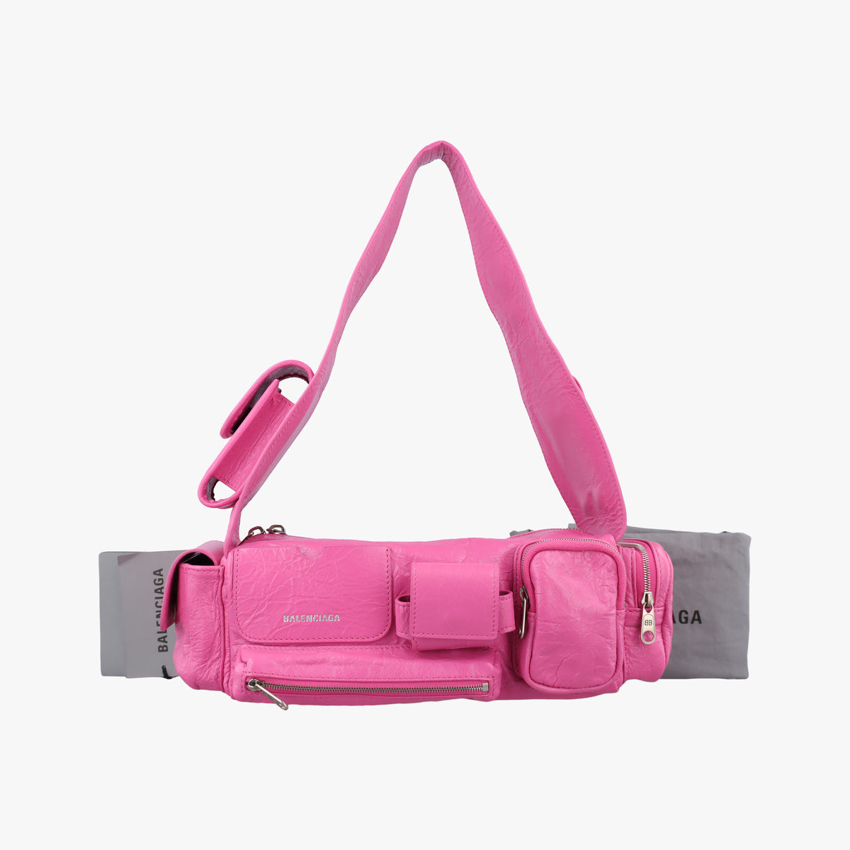 Secondhand Balenciaga Superbusy XS Sling Bag Pink leather 762516 shoulderbag | stylenewstar