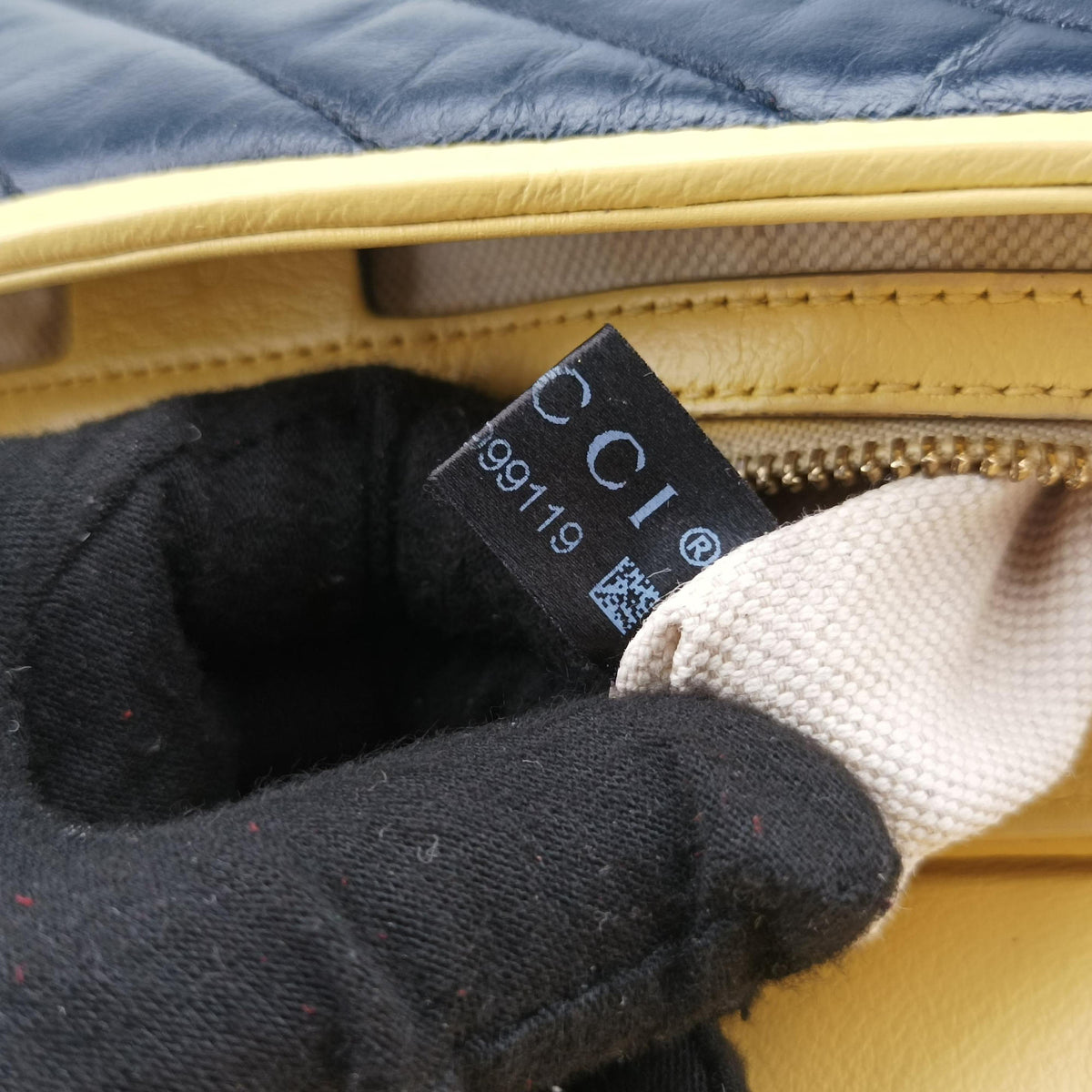 Pre-owned Gucci GG Marmont Navy×Red×Yellow Leather 443497 shoulderbag | stylenewstar