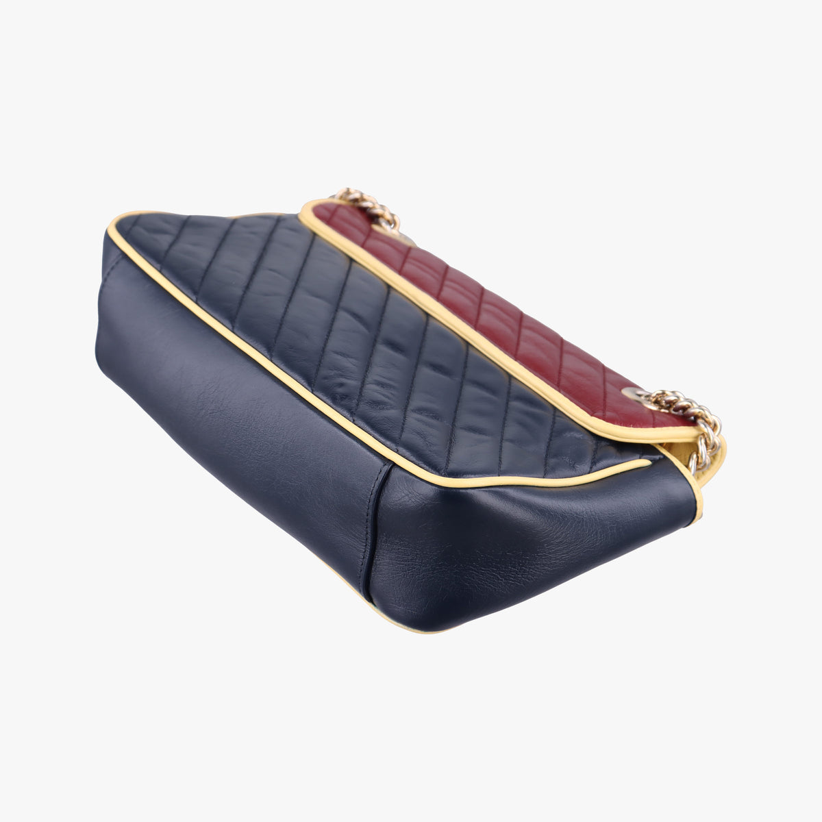 Pre-owned Gucci GG Marmont Navy×Red×Yellow Leather 443497 shoulderbag | stylenewstar