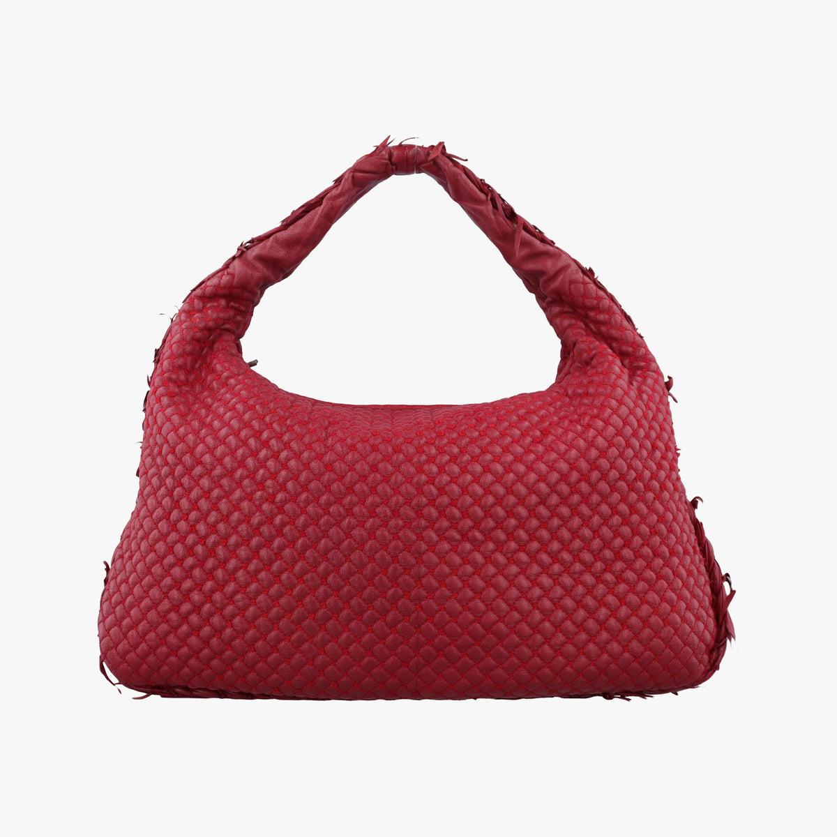 Vintage Bottega Veneta Intrecciato Red Lambskin  handbag | stylenewstar