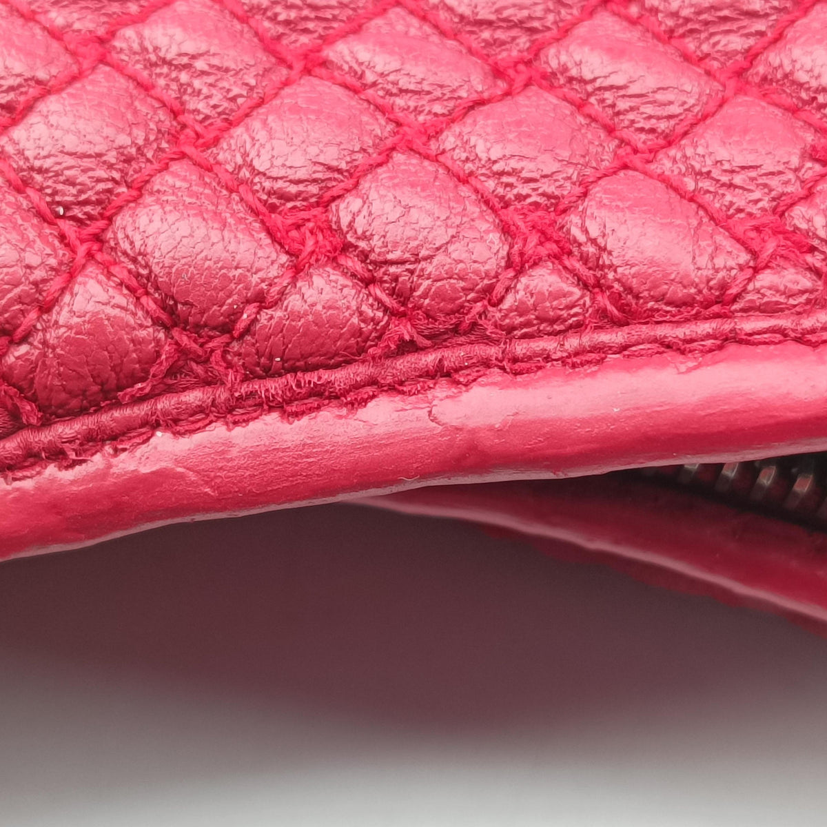 Vintage Bottega Veneta Intrecciato Red Lambskin  handbag | stylenewstar