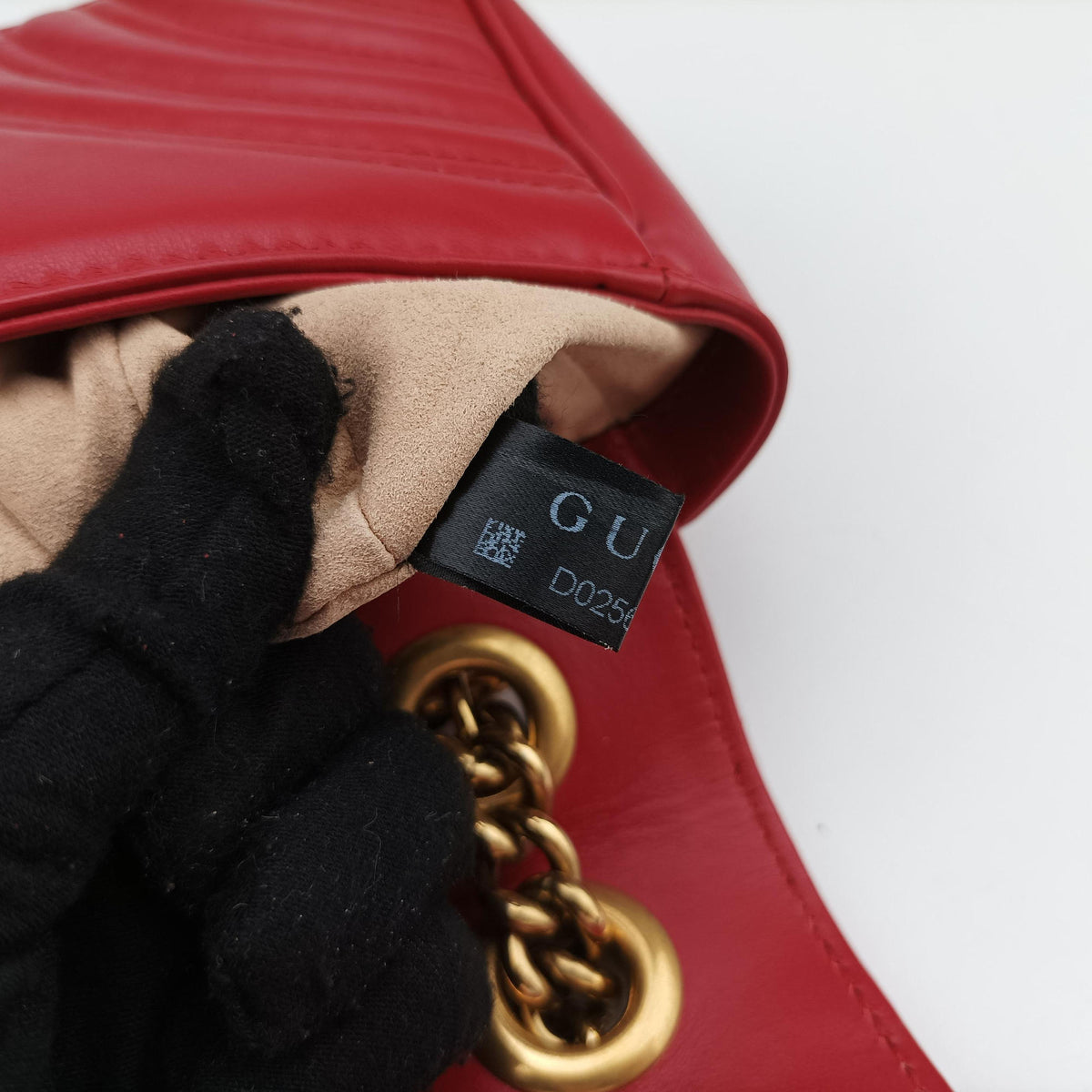 Pre-owned Gucci GG Marmont Red Leather 446744 shoulderbag | stylenewstar
