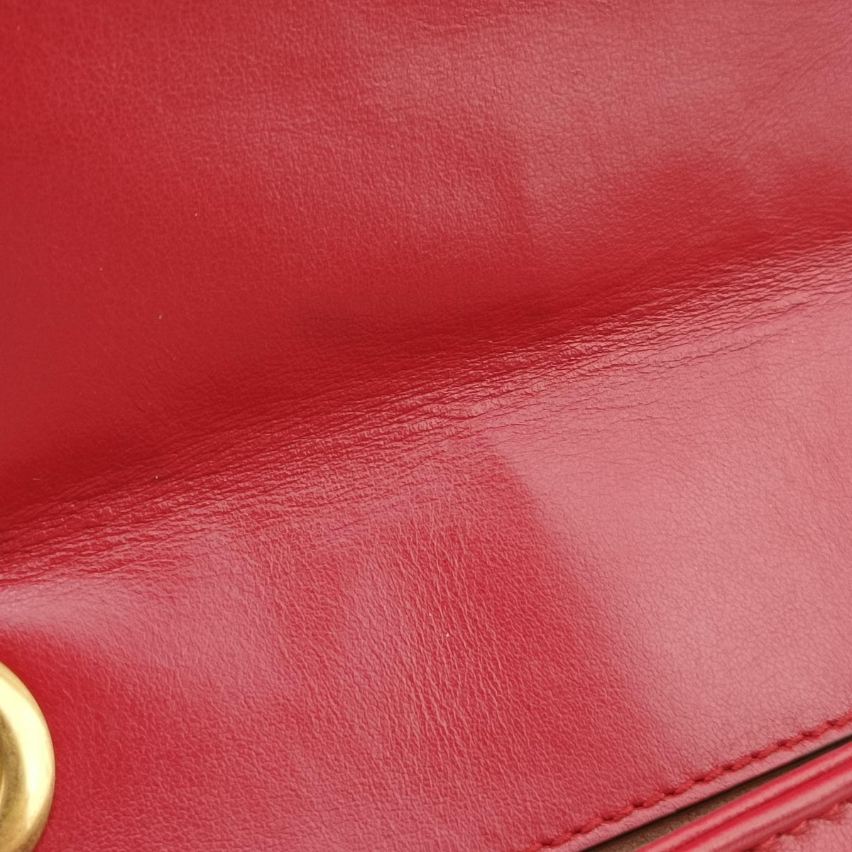 Pre-owned Gucci GG Marmont Red Leather 446744 shoulderbag | stylenewstar