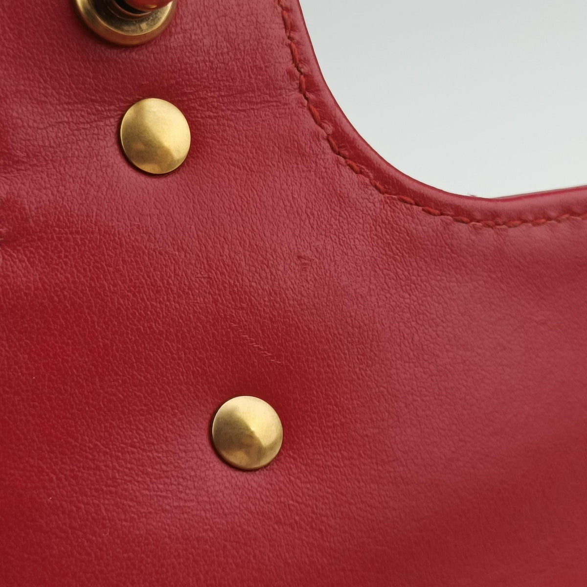 Pre-owned Gucci GG Marmont Red Leather 446744 shoulderbag | stylenewstar