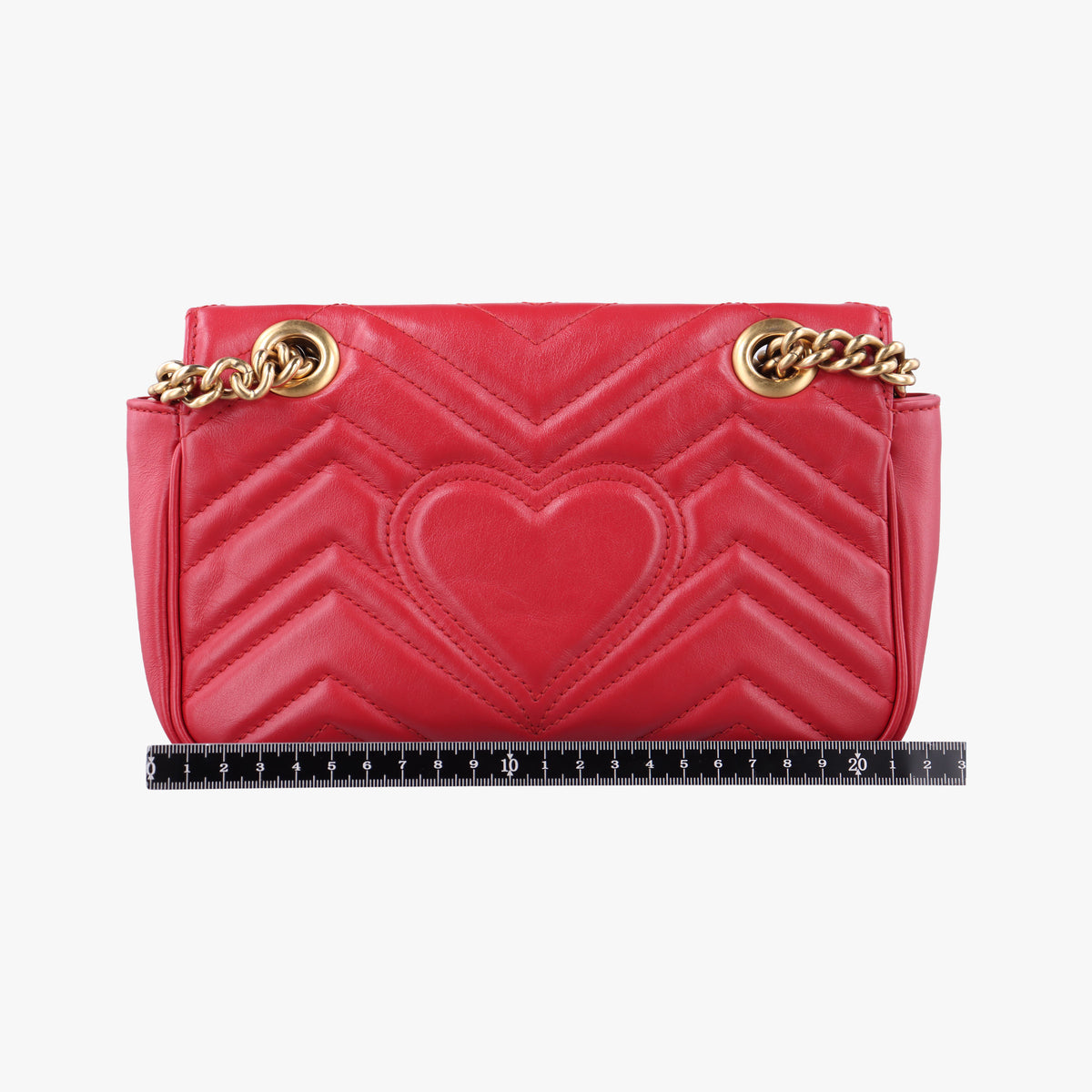 Pre-owned Gucci GG Marmont Red Leather 446744 shoulderbag | stylenewstar
