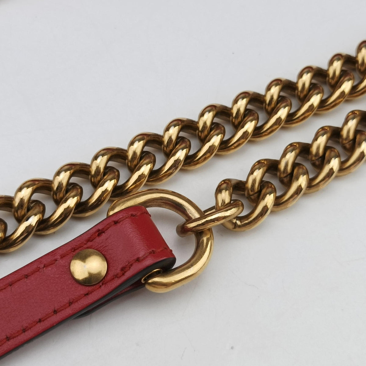 Pre-owned Gucci GG Marmont Red Leather 446744 shoulderbag | stylenewstar