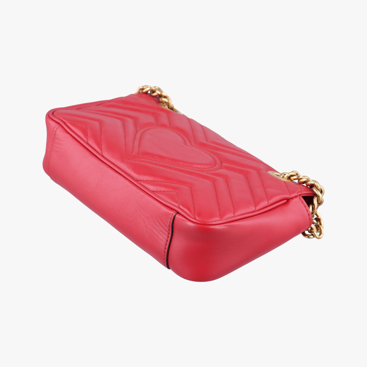 Pre-owned Gucci GG Marmont Red Leather 446744 shoulderbag | stylenewstar