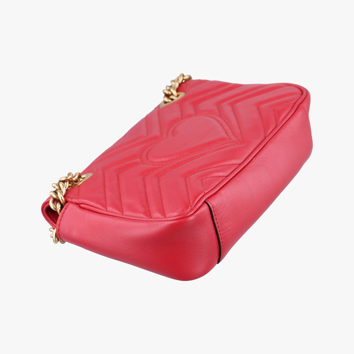 Pre-owned Gucci GG Marmont Red Leather 446744 shoulderbag | stylenewstar