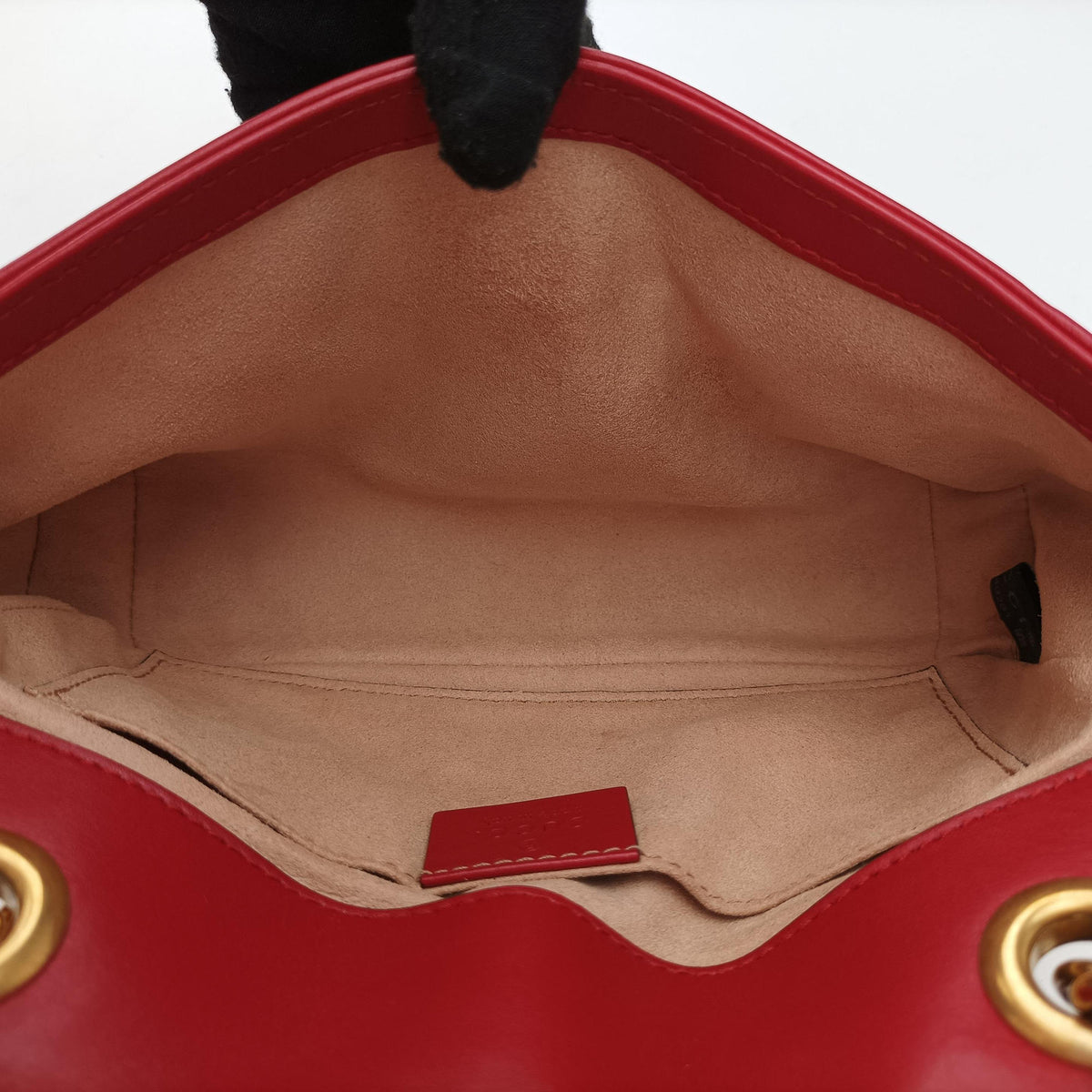 Pre-owned Gucci GG Marmont Red Leather 446744 shoulderbag | stylenewstar