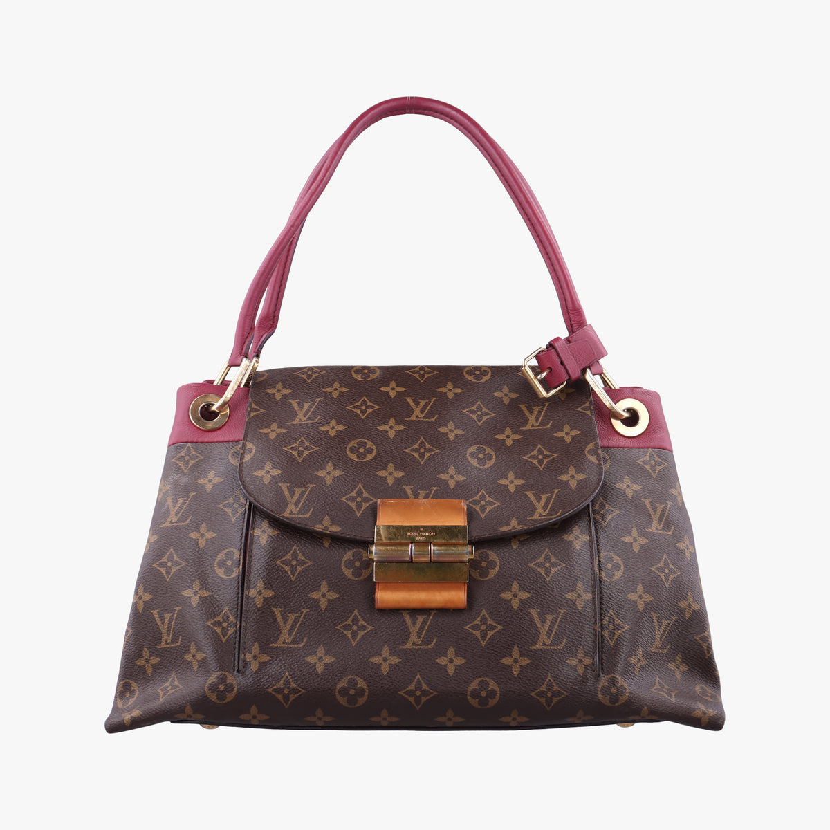 Pre-owned Louis Vuitton OLYMPE brown×AURORE Monogram Canvas×calf leather M40816 shoulderbag | stylenewstar