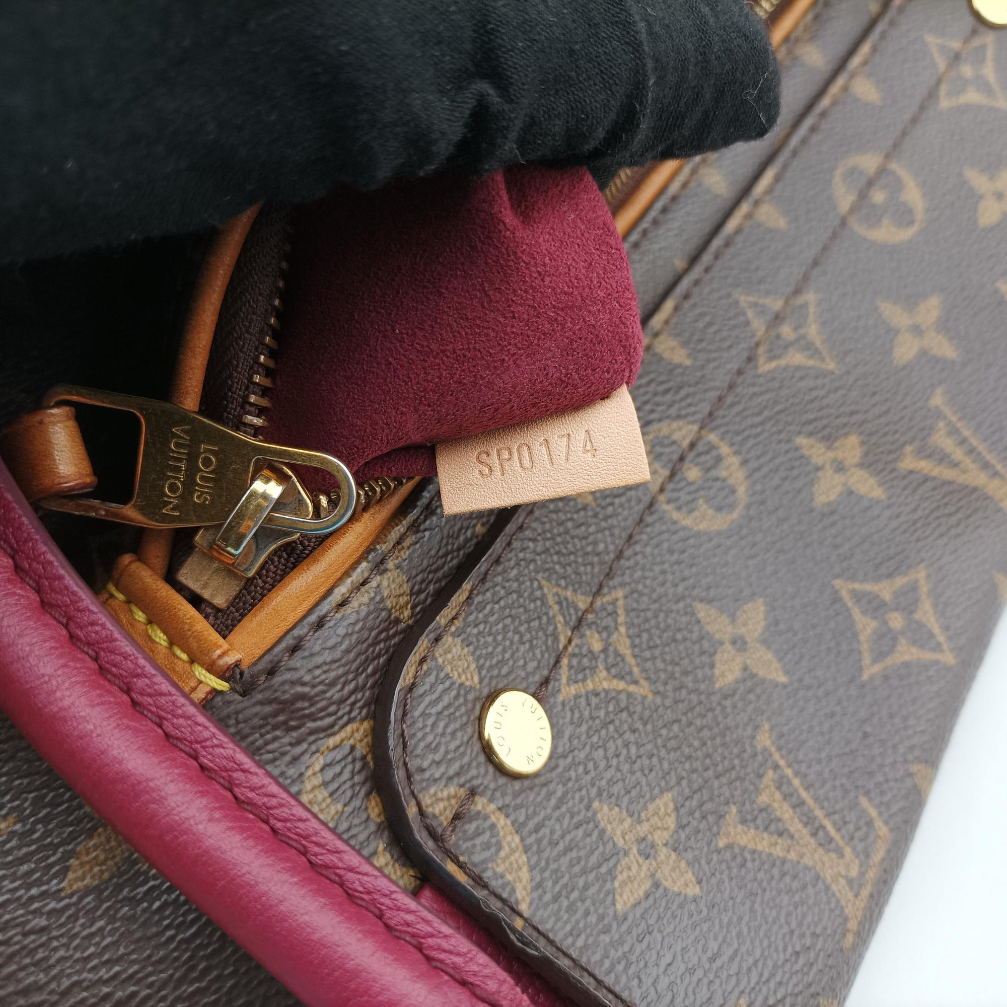 Pre-owned Louis Vuitton OLYMPE brown×AURORE Monogram Canvas×calf leather M40816 shoulderbag | stylenewstar