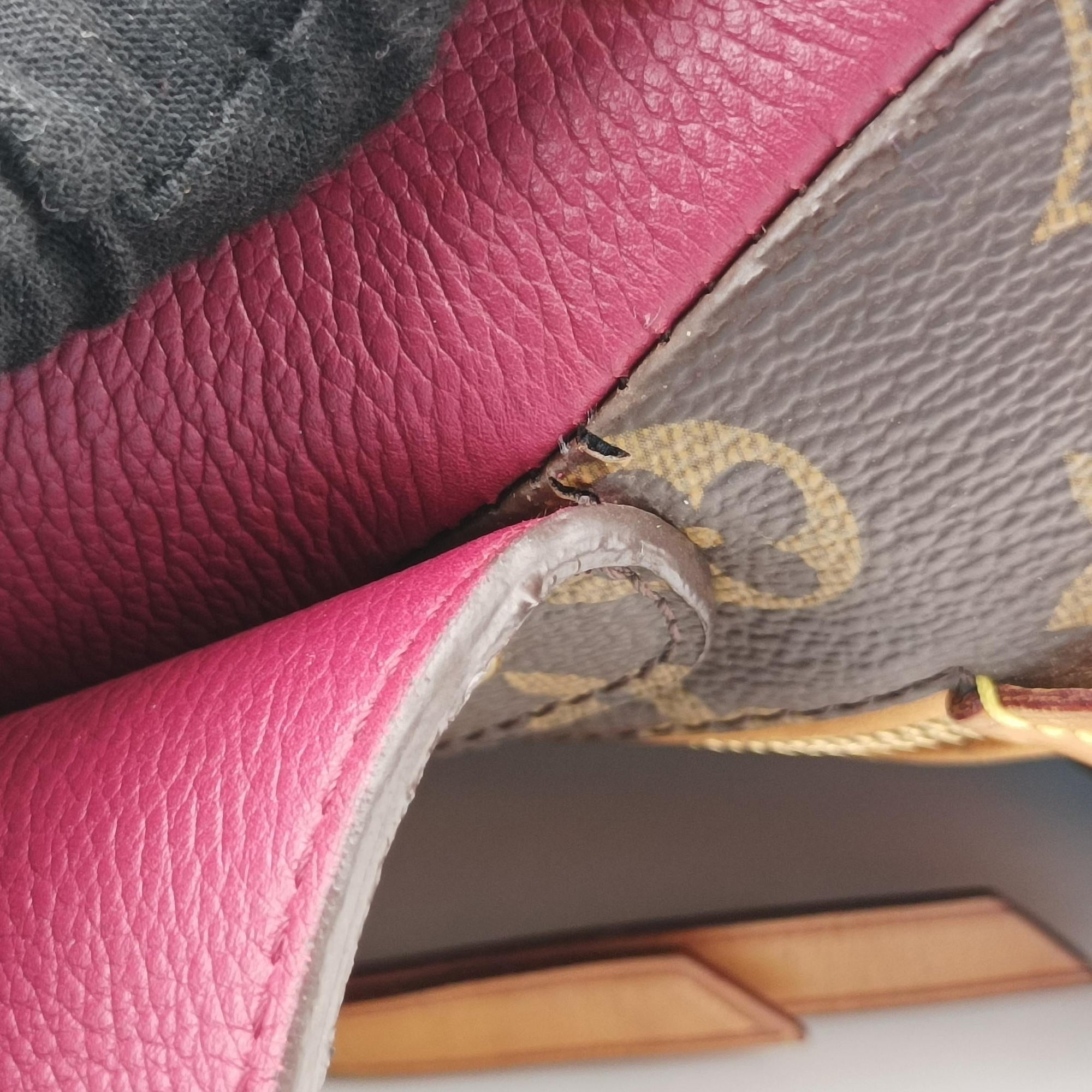 Pre-owned Louis Vuitton OLYMPE brown×AURORE Monogram Canvas×calf leather M40816 shoulderbag | stylenewstar