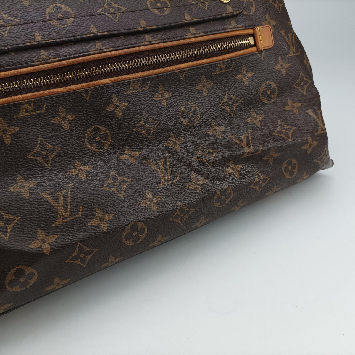Pre-owned Louis Vuitton OLYMPE brown×AURORE Monogram Canvas×calf leather M40816 shoulderbag | stylenewstar