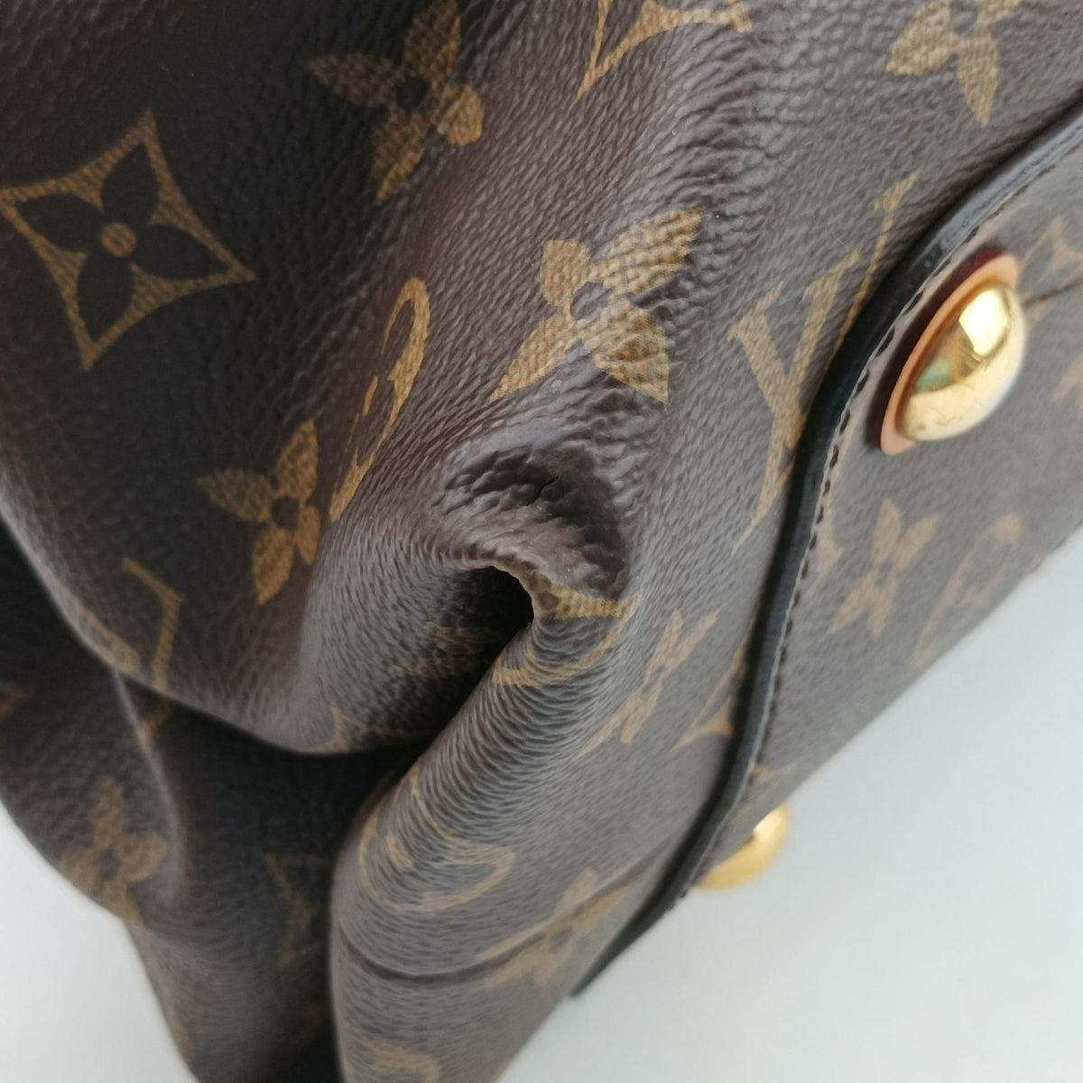 Pre-owned Louis Vuitton OLYMPE brown×AURORE Monogram Canvas×calf leather M40816 shoulderbag | stylenewstar