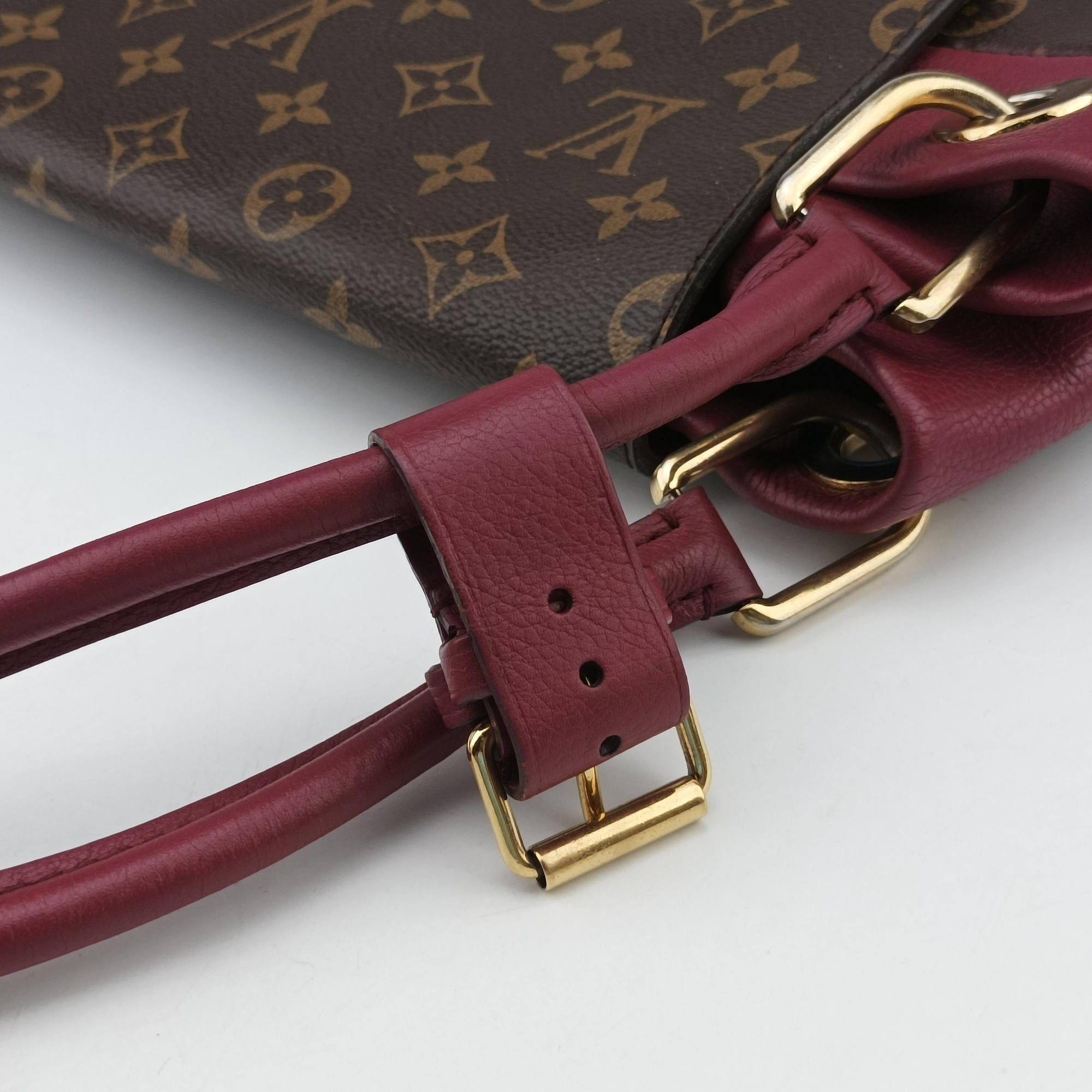 Pre-owned Louis Vuitton OLYMPE brown×AURORE Monogram Canvas×calf leather M40816 shoulderbag | stylenewstar