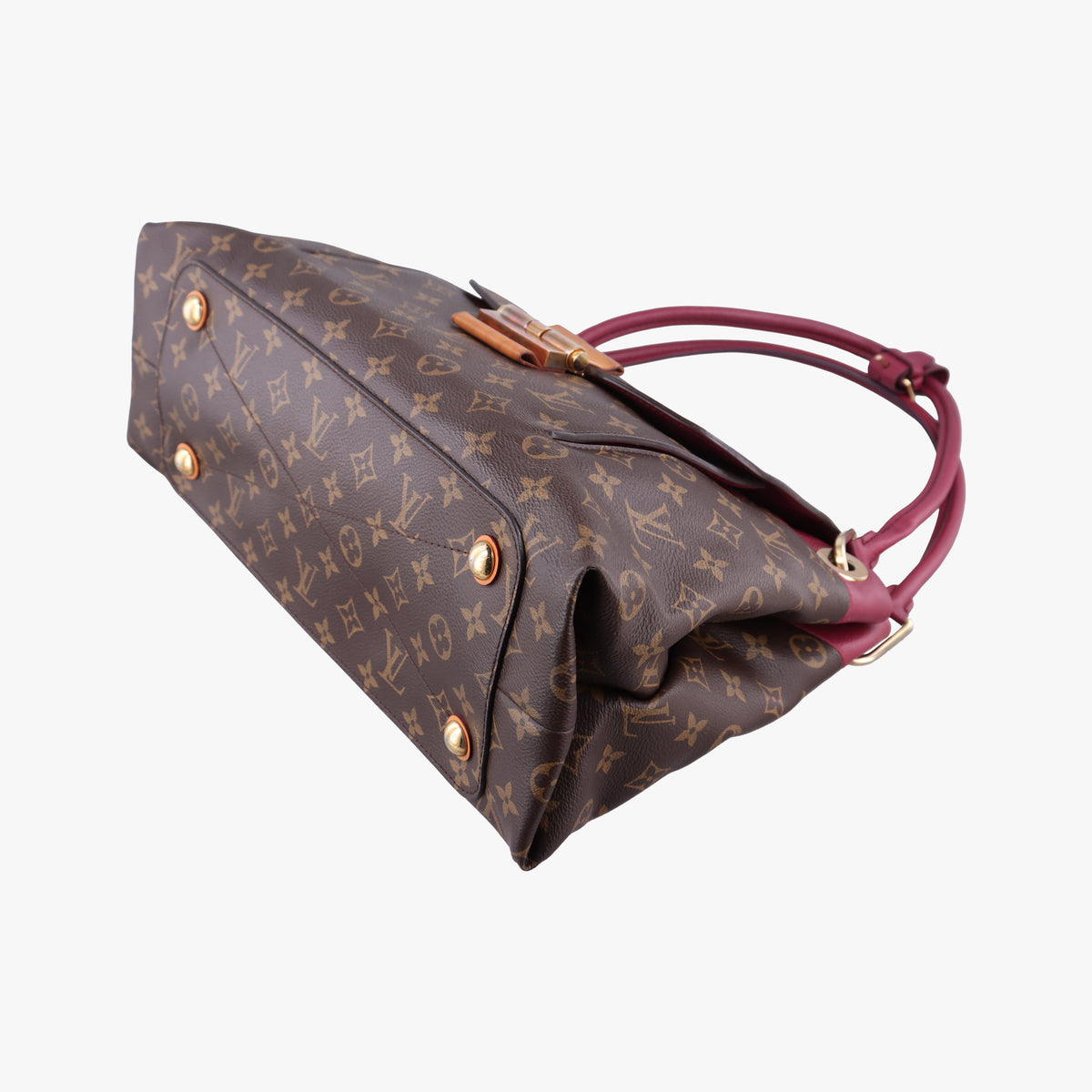 Pre-owned Louis Vuitton OLYMPE brown×AURORE Monogram Canvas×calf leather M40816 shoulderbag | stylenewstar