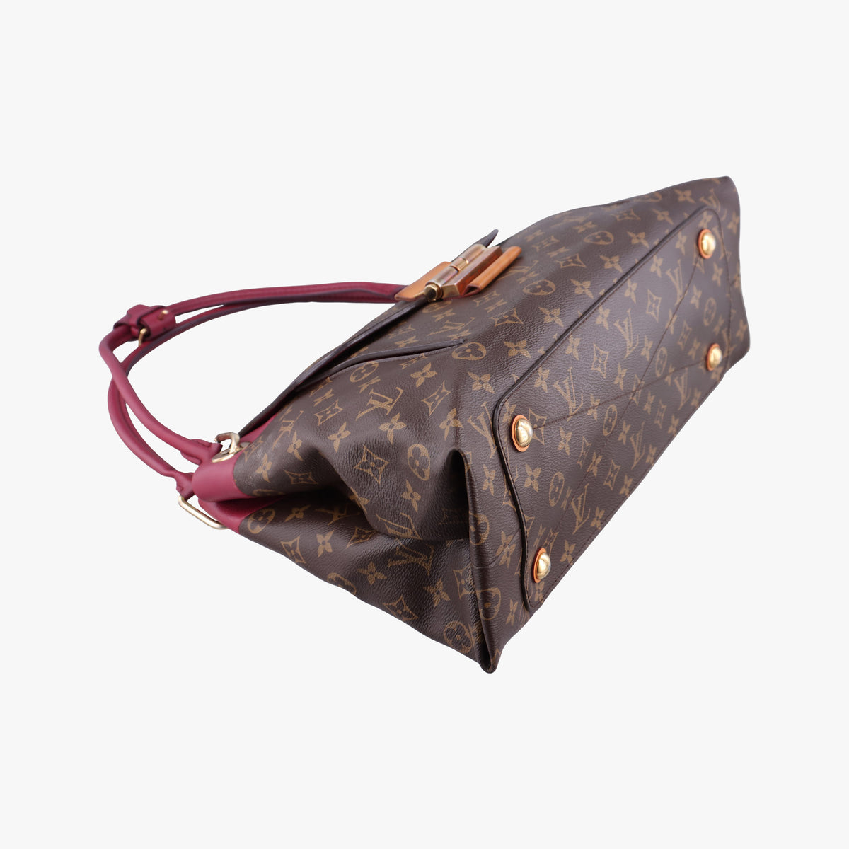 Pre-owned Louis Vuitton OLYMPE brown×AURORE Monogram Canvas×calf leather M40816 shoulderbag | stylenewstar