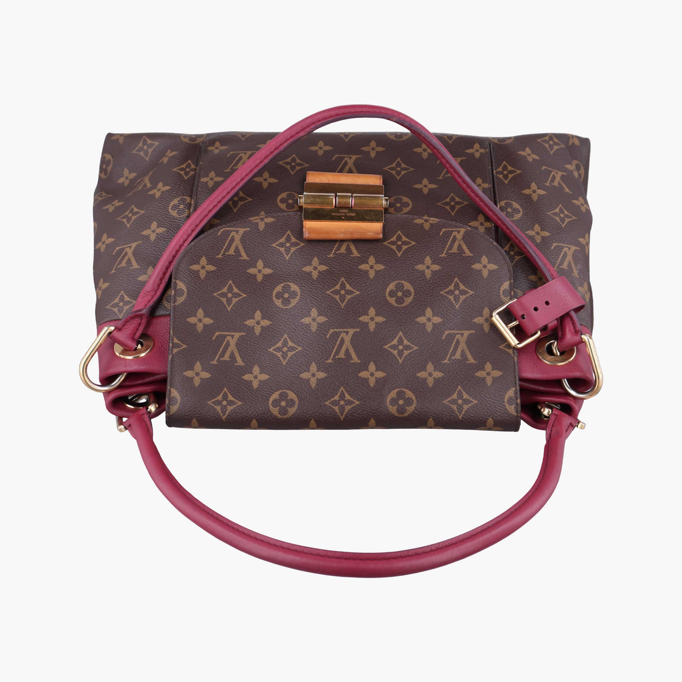 Pre-owned Louis Vuitton OLYMPE brown×AURORE Monogram Canvas×calf leather M40816 shoulderbag | stylenewstar