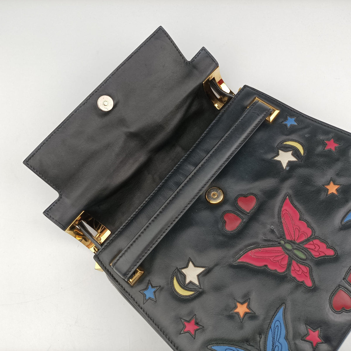 Secondhand Valentino My Rockstud Black Smooth Calfskin Leather  handbag | stylenewstar