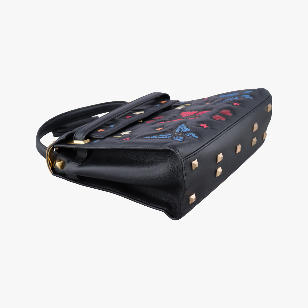 Secondhand Valentino My Rockstud Black Smooth Calfskin Leather  handbag | stylenewstar