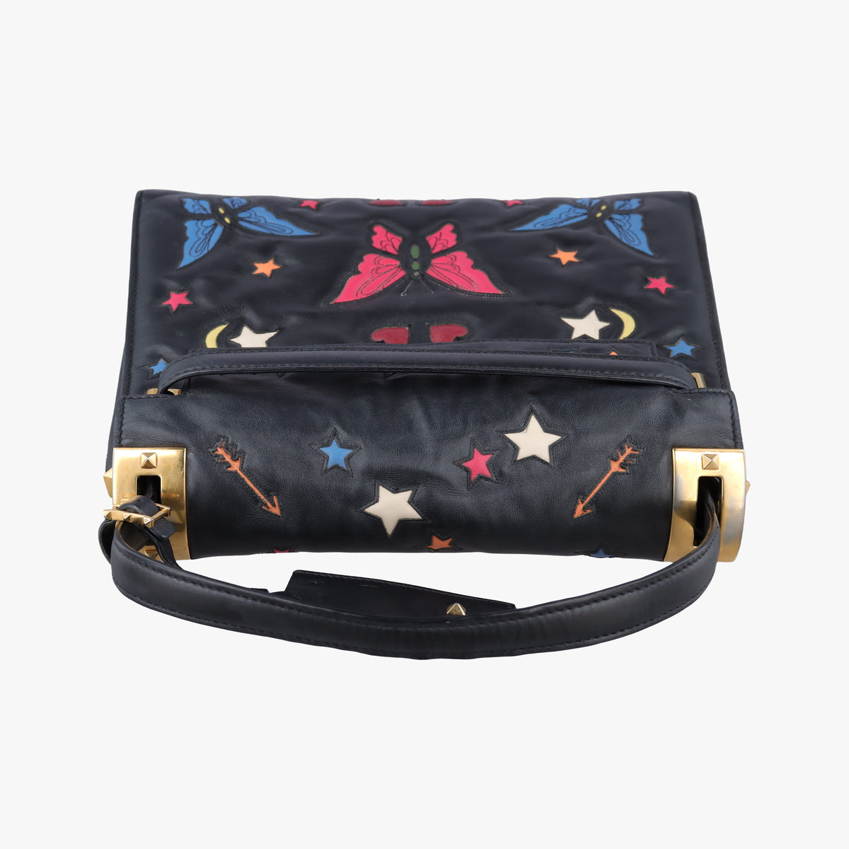 Secondhand Valentino My Rockstud Black Smooth Calfskin Leather  handbag | stylenewstar