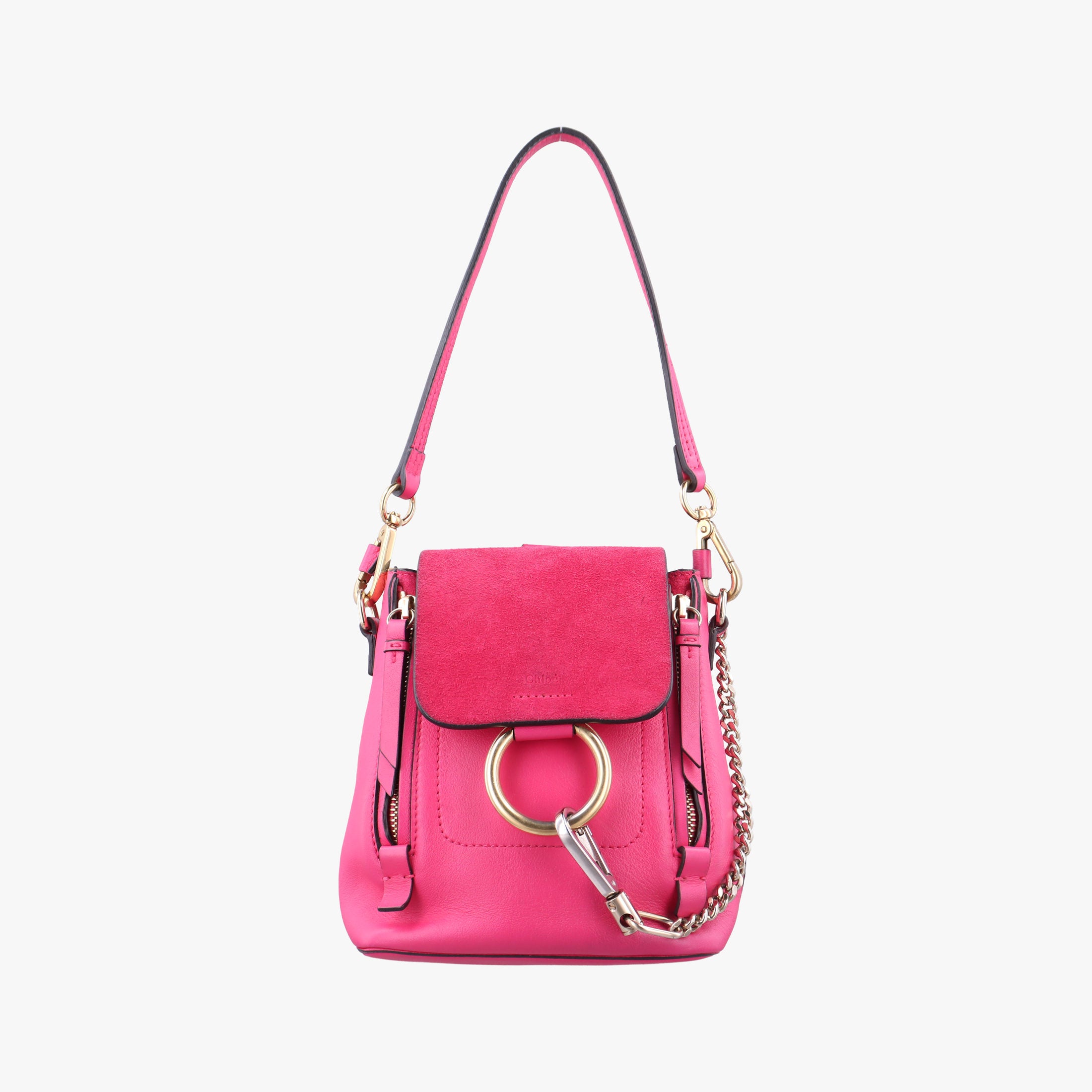 Vintage Chloe FAYE mini Rose Leather × suede  backpack/rucksack | stylenewstar