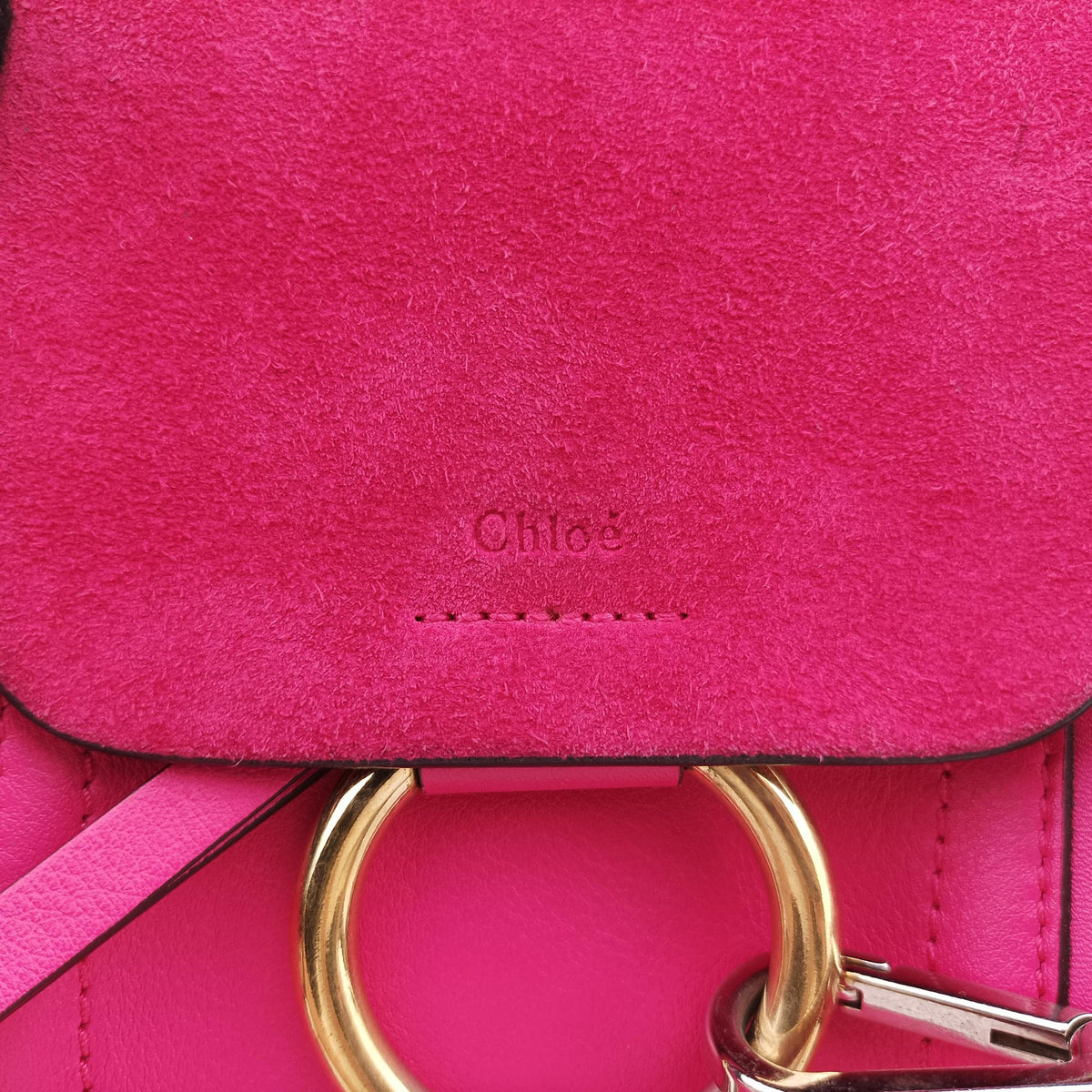 Vintage Chloe FAYE mini Rose Leather × suede  backpack/rucksack | stylenewstar