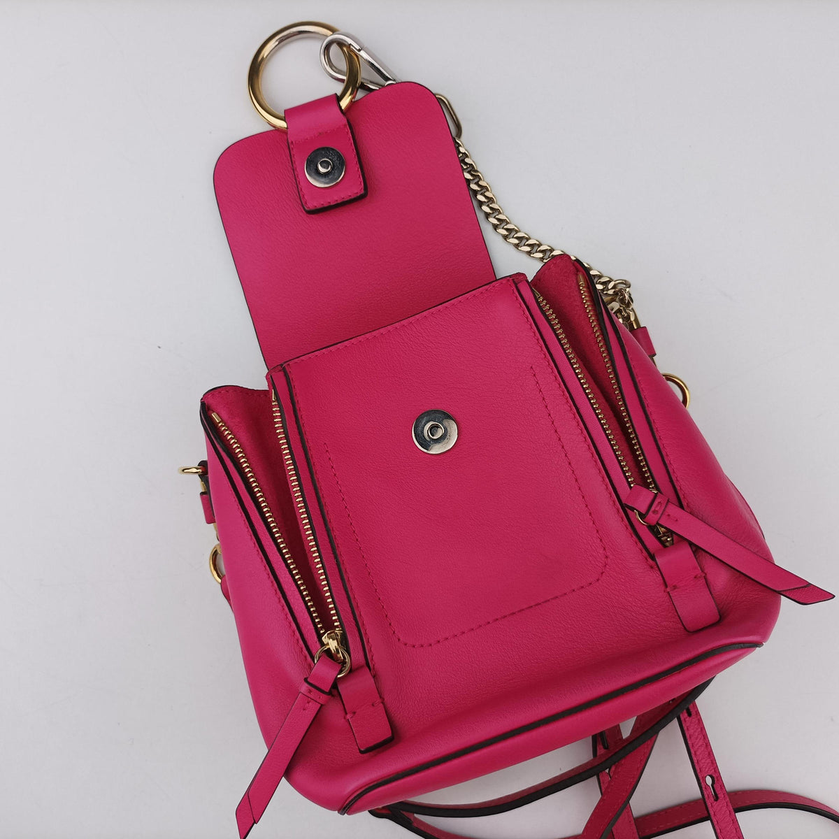 Vintage Chloe FAYE mini Rose Leather × suede  backpack/rucksack | stylenewstar
