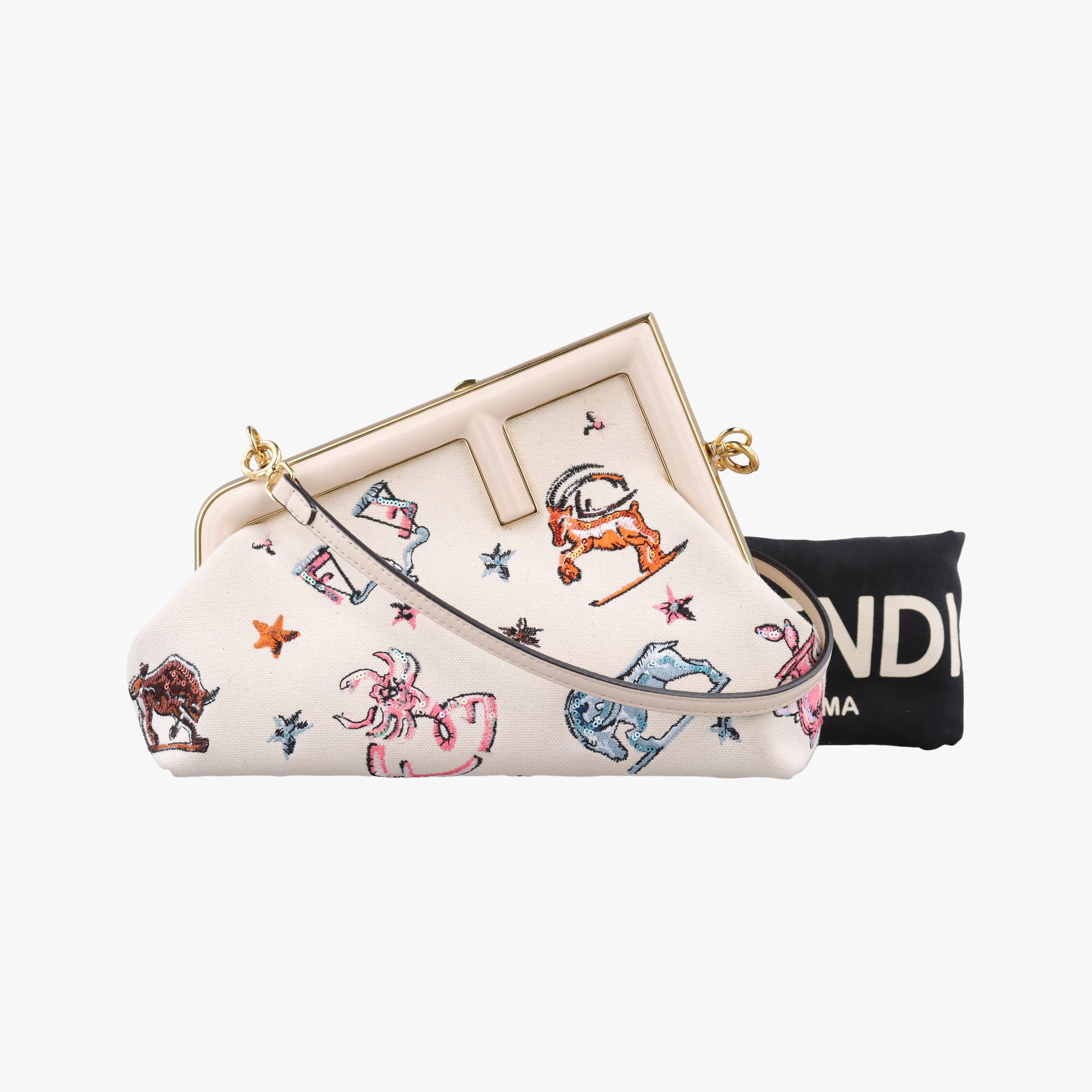 Secondhand Fendi First White Cotton 8BP129 shoulderbag | stylenewstar