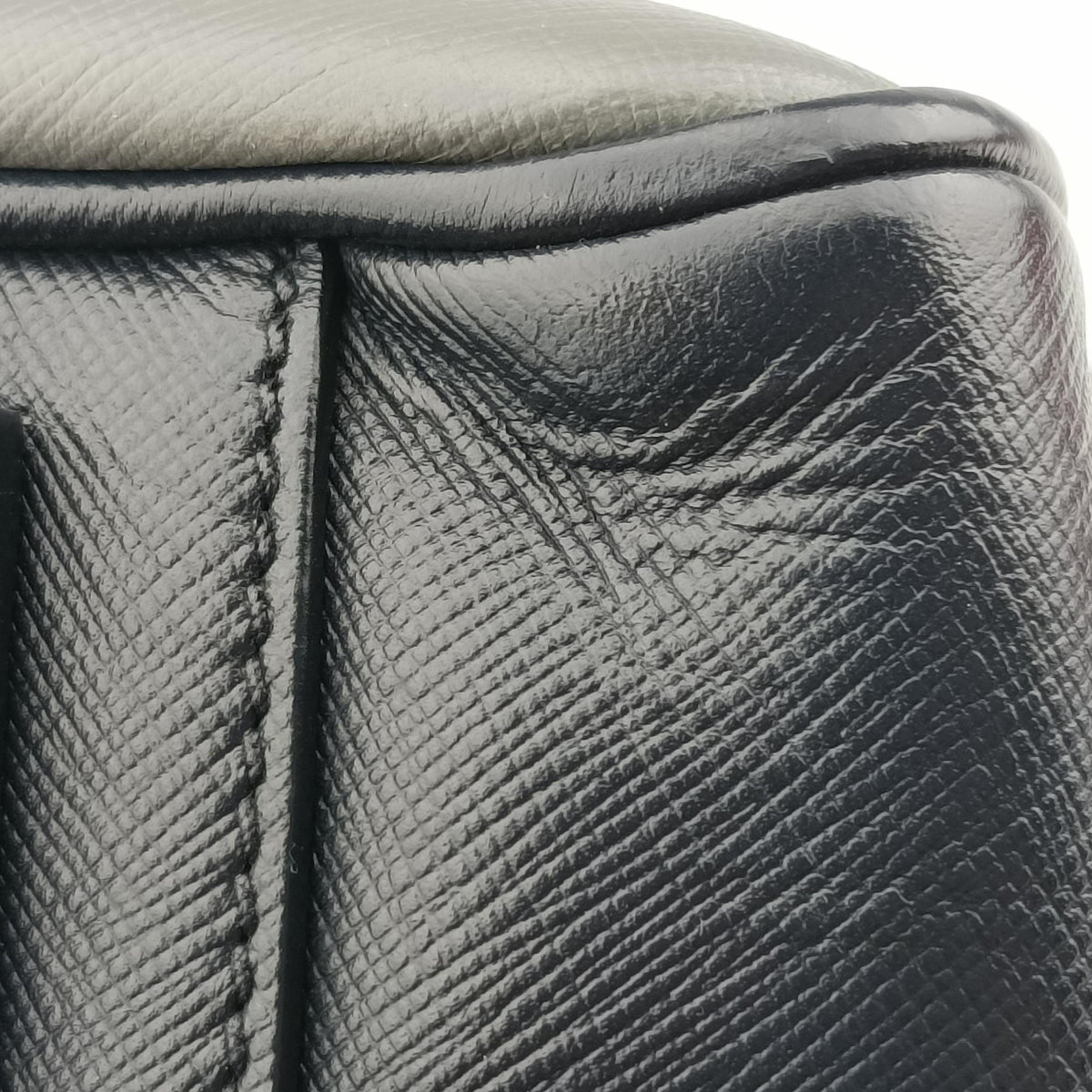 Pre-owned Prada business bag briefcase Grey x Navy SAFFIANO Leather 2VE363 handbag | stylenewstar
