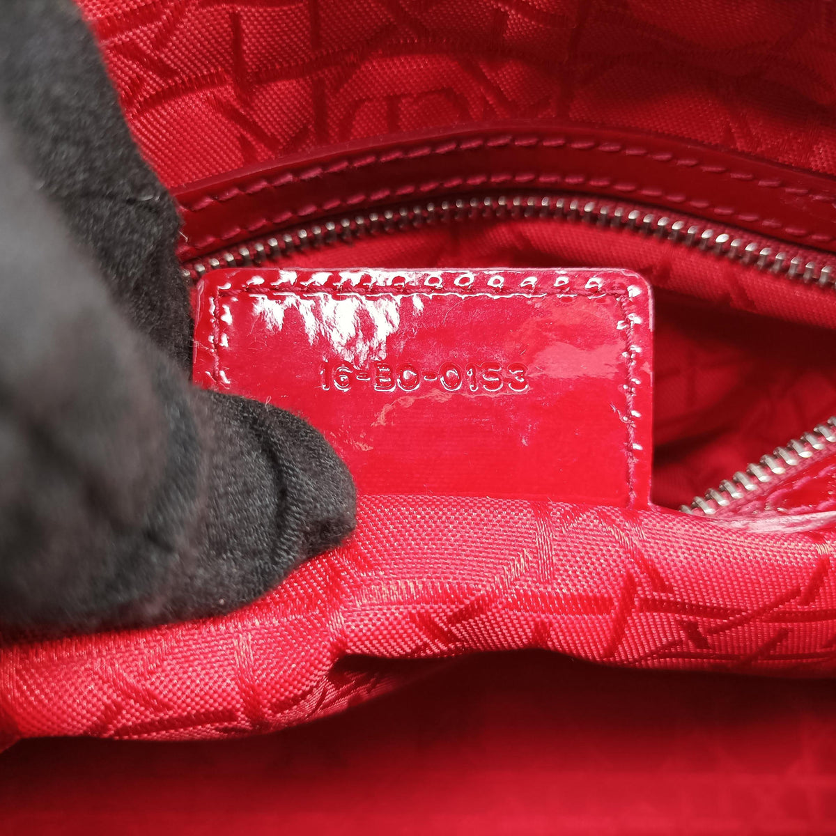 Pre-owned Christian Dior Lady Dior Red Patent  shoulderbag | stylenewstar
