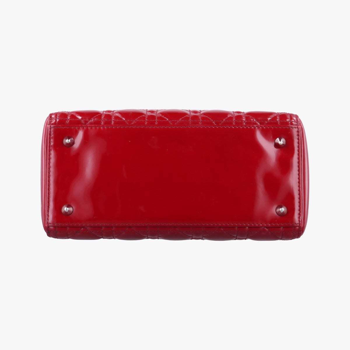 Pre-owned Christian Dior Lady Dior Red Patent  shoulderbag | stylenewstar
