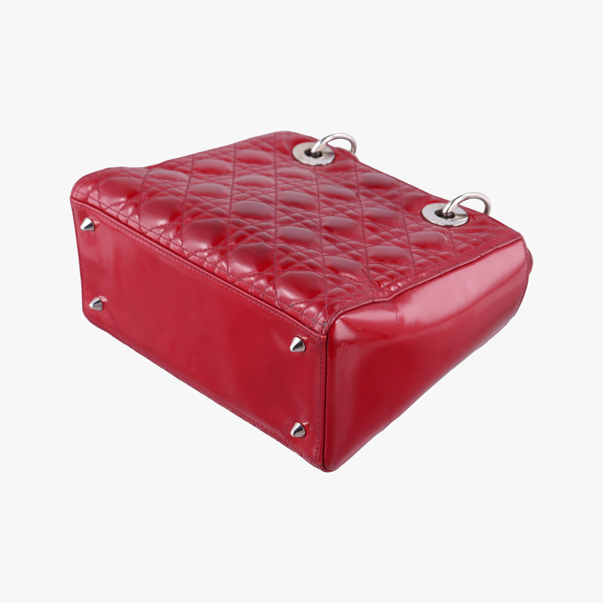 Pre-owned Christian Dior Lady Dior Red Patent  shoulderbag | stylenewstar