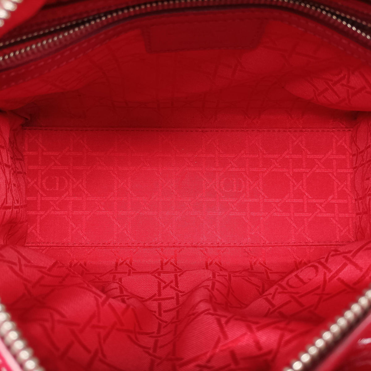 Pre-owned Christian Dior Lady Dior Red Patent  shoulderbag | stylenewstar