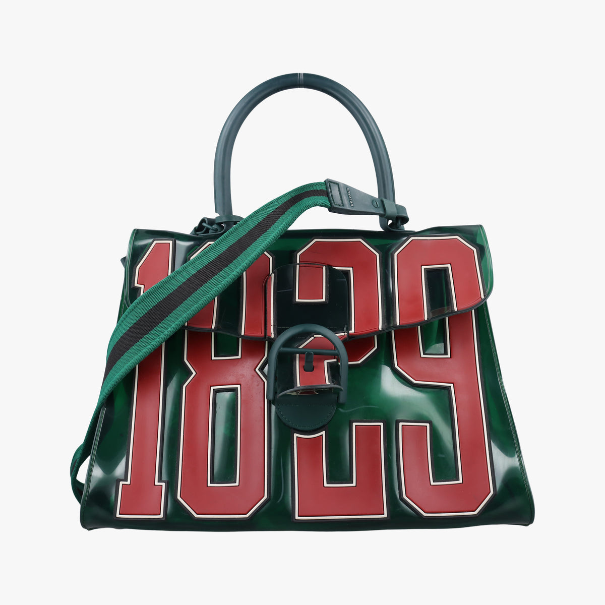 Secondhand Delvaux The Hero Brillant Green PVC (Vinyl Chloride) × Rubber  shoulderbag | stylenewstar