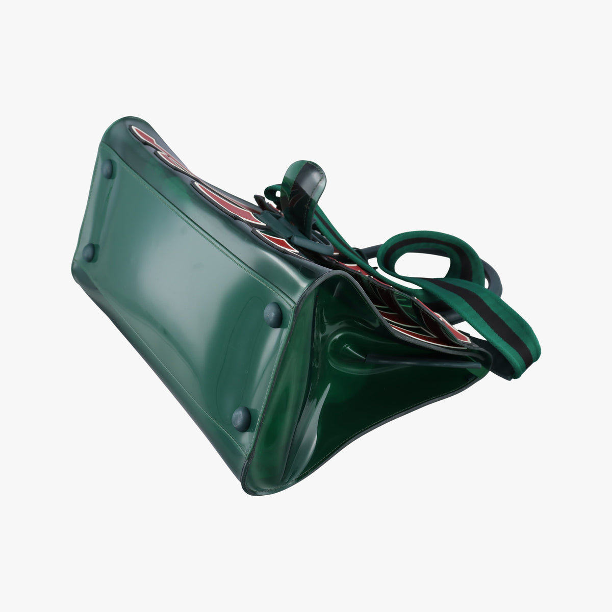 Secondhand Delvaux The Hero Brillant Green PVC (Vinyl Chloride) × Rubber  shoulderbag | stylenewstar