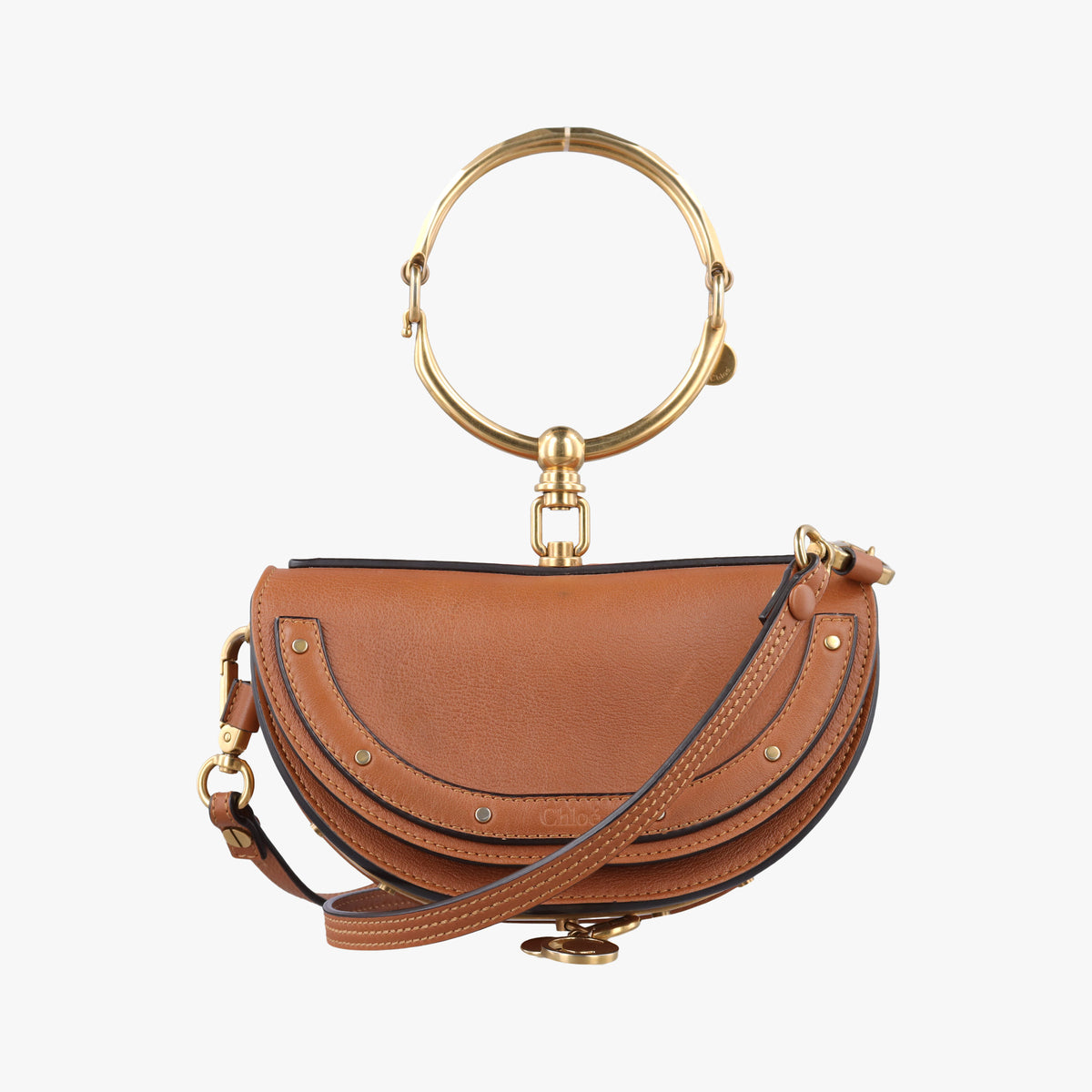 Pre-owned Chloe Nile Minaudiere Brown Leather  shoulderbag | stylenewstar