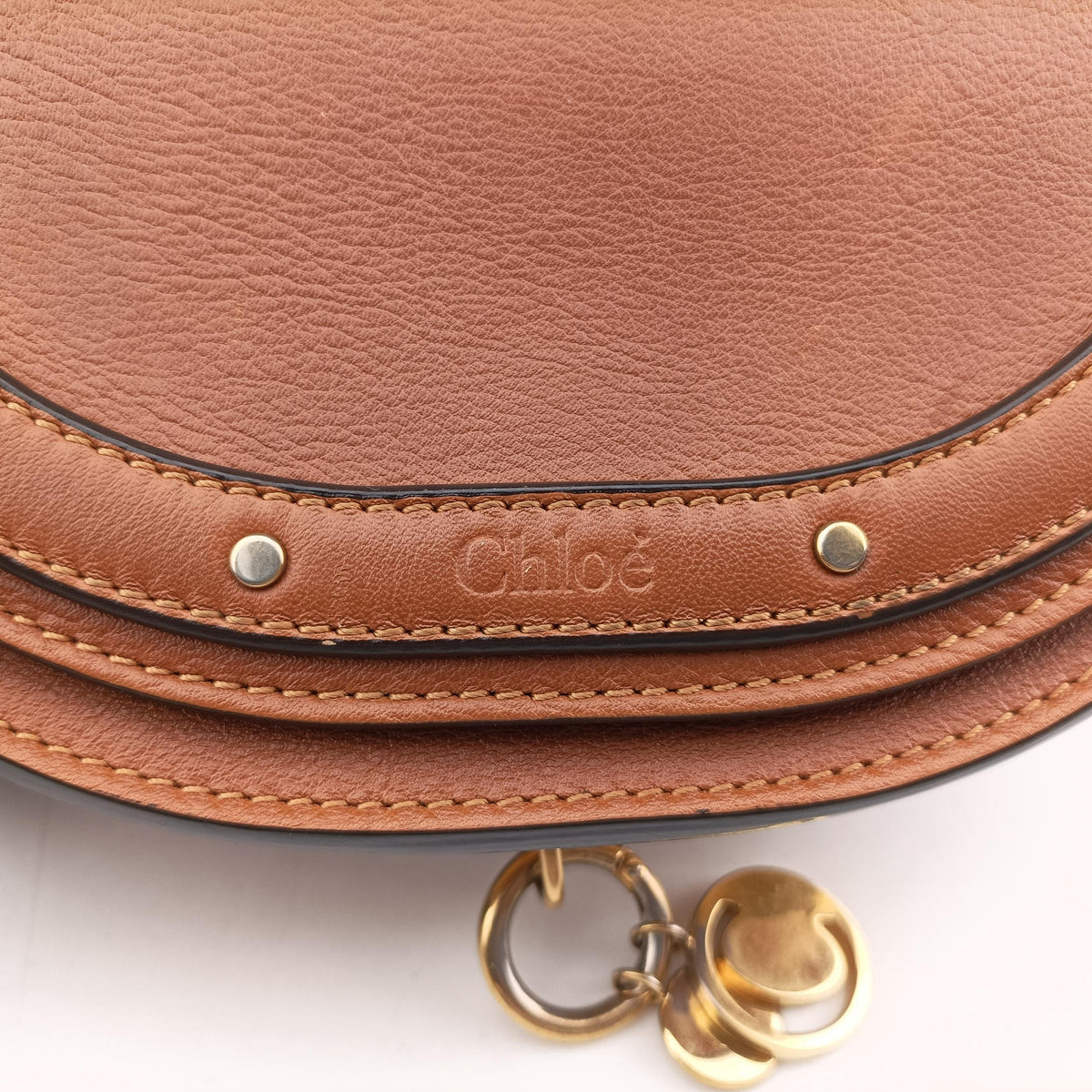 Pre-owned Chloe Nile Minaudiere Brown Leather  shoulderbag | stylenewstar