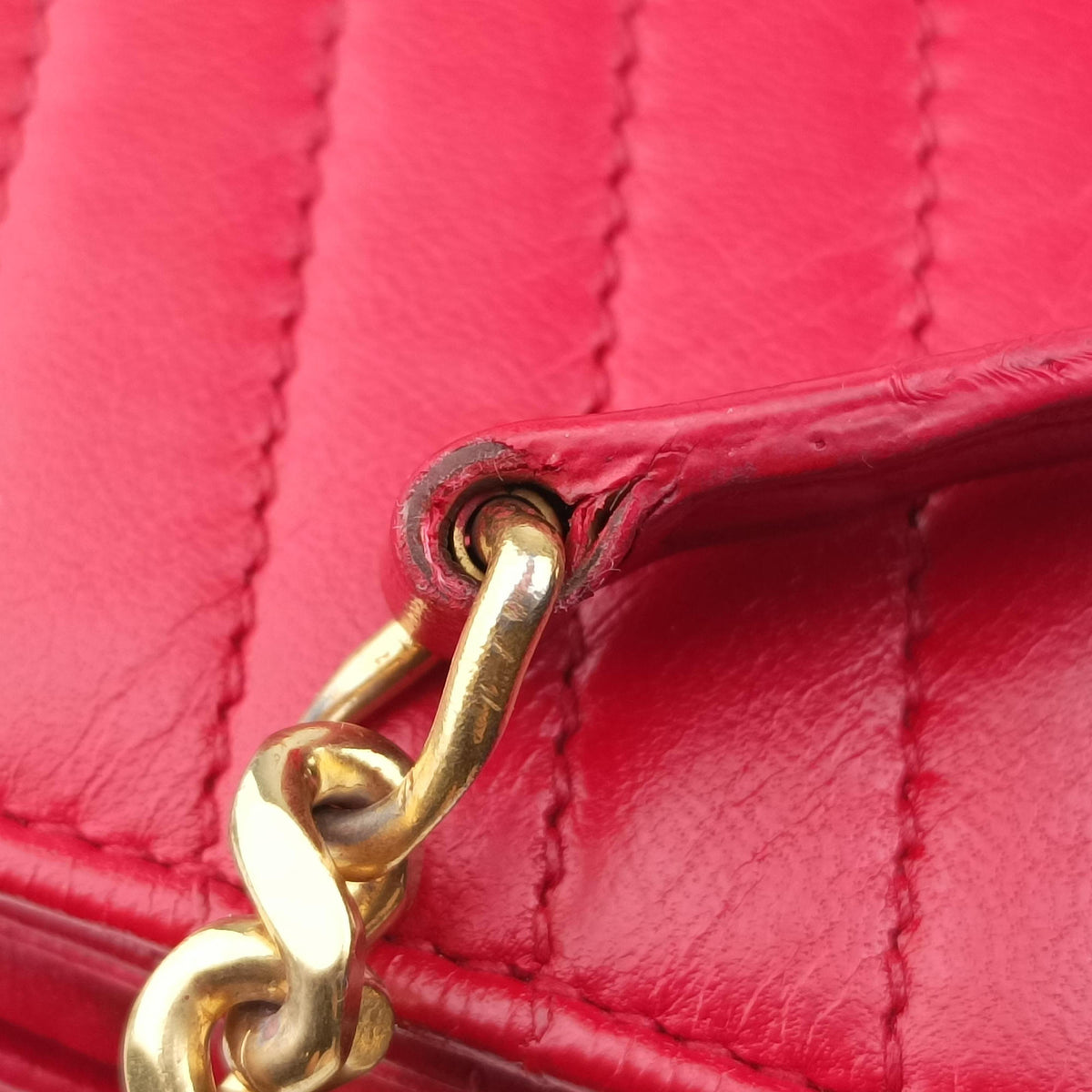 Pre-owned Yves Saint Laurent SULPICE Red Leather 532662 shoulderbag | stylenewstar