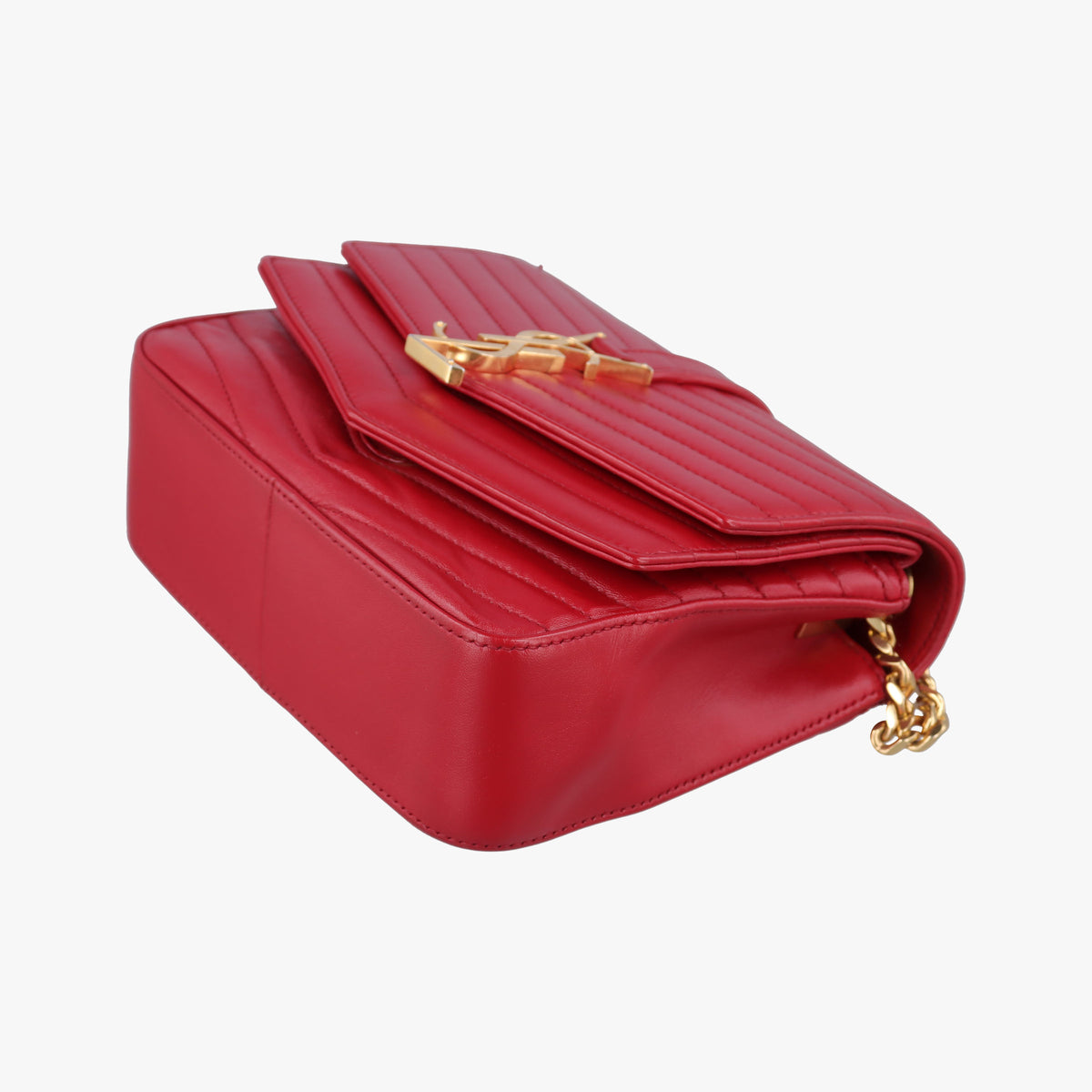 Pre-owned Yves Saint Laurent SULPICE Red Leather 532662 shoulderbag | stylenewstar