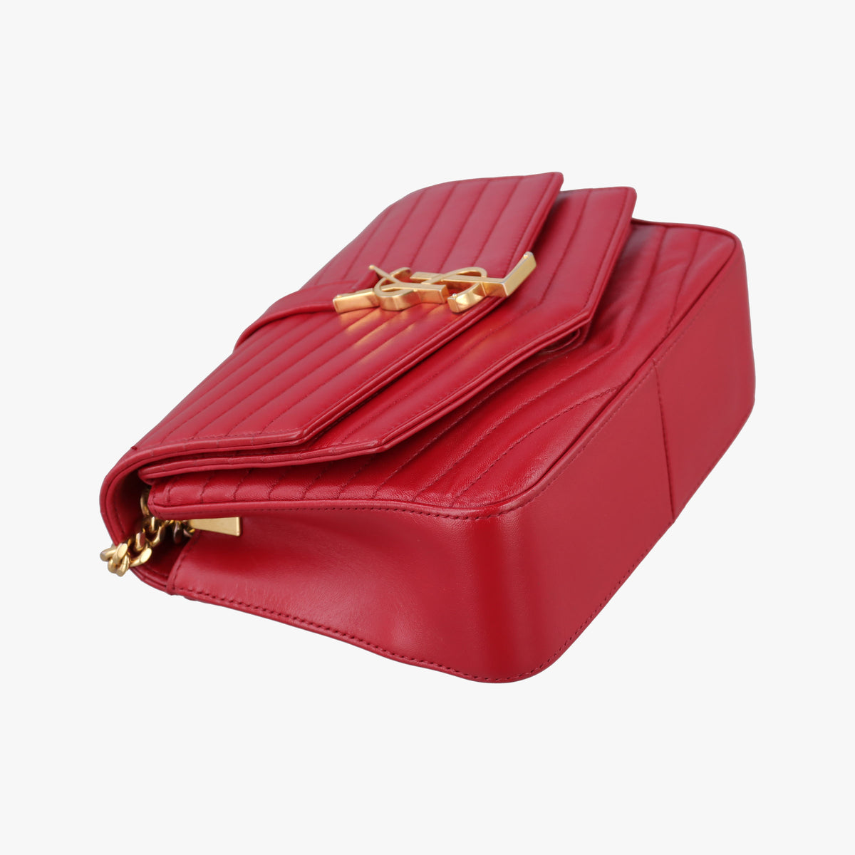 Pre-owned Yves Saint Laurent SULPICE Red Leather 532662 shoulderbag | stylenewstar