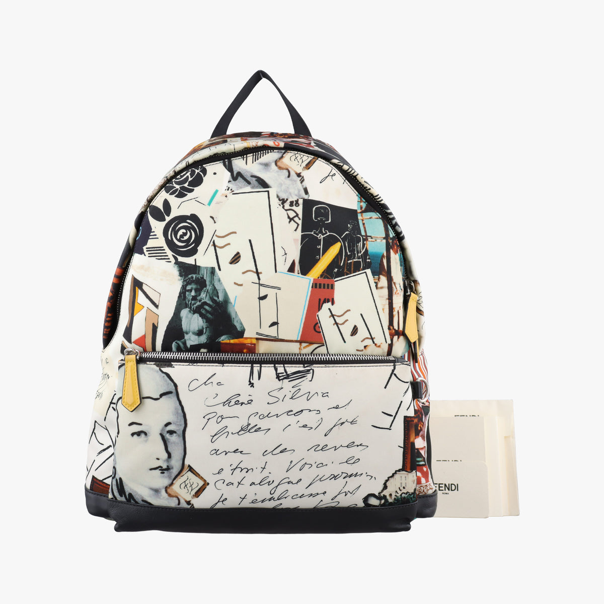 Pre-owned Fendi Karl Collage Multicolor Nylon × Leather  backpack/rucksack | stylenewstar