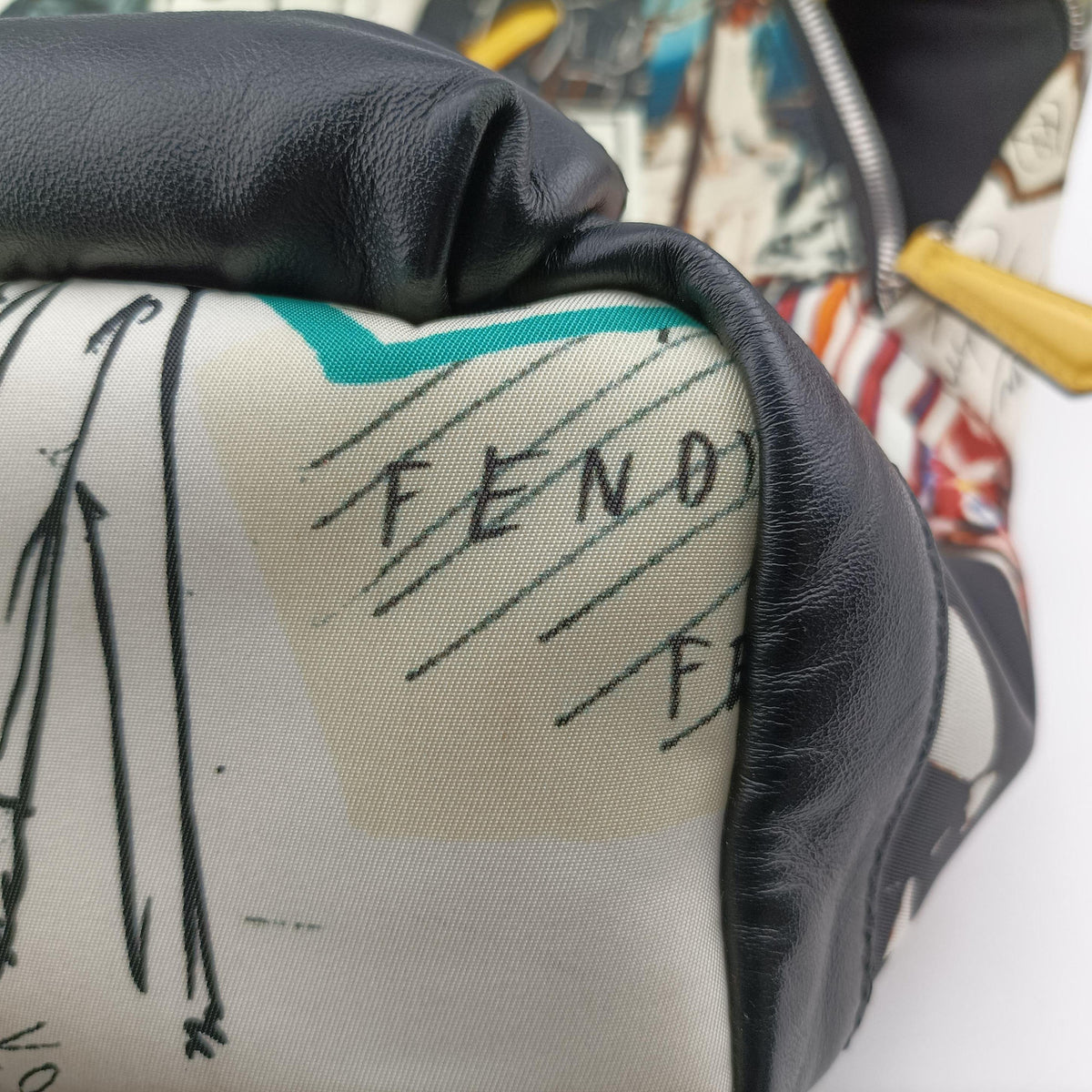 Pre-owned Fendi Karl Collage Multicolor Nylon × Leather  backpack/rucksack | stylenewstar