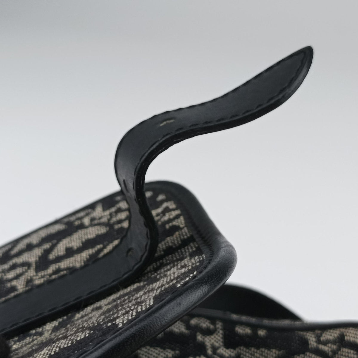 Pre-owned Christian Dior Trotter Black Jacquard×Leather  shoulderbag | stylenewstar