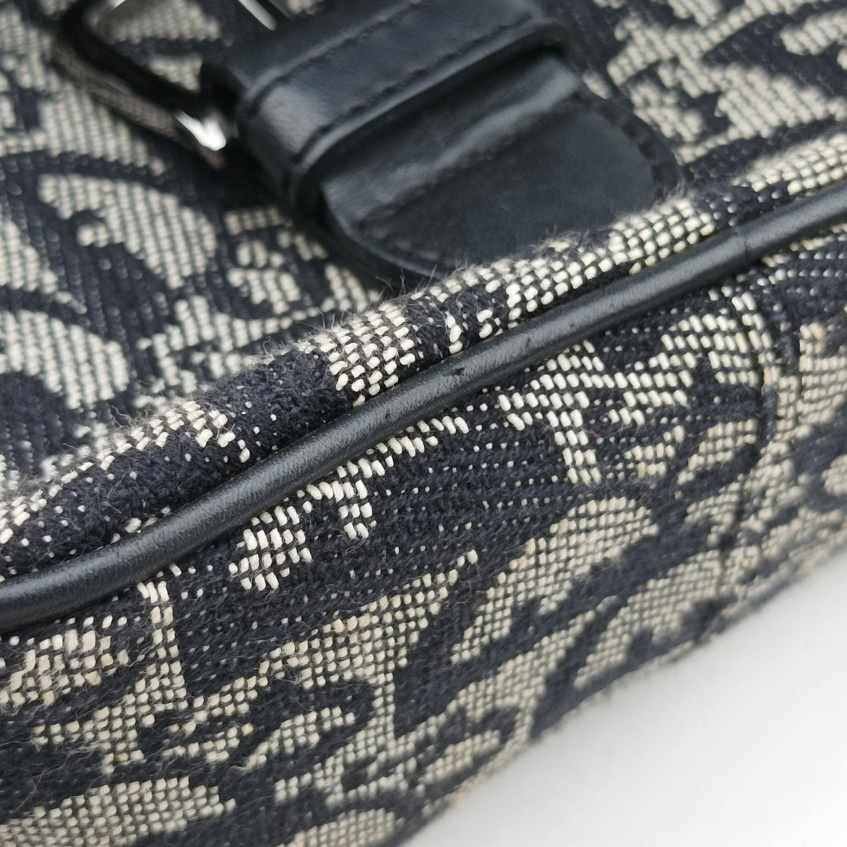 Pre-owned Christian Dior Trotter Black Jacquard×Leather  shoulderbag | stylenewstar